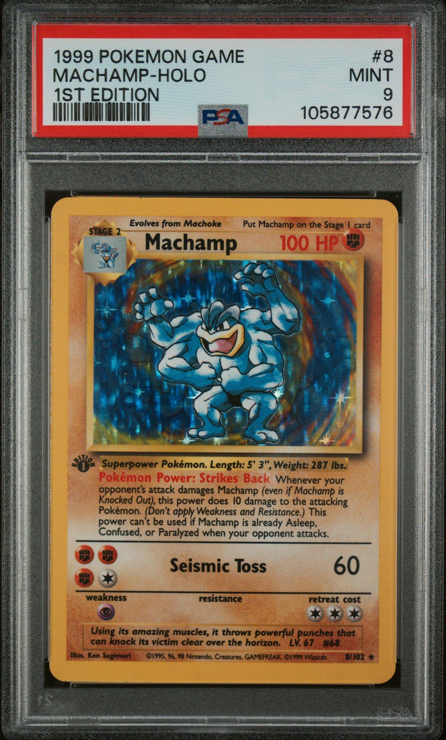 1999 Pokemon Game 8 Machamp-holo 1st Edition PSA