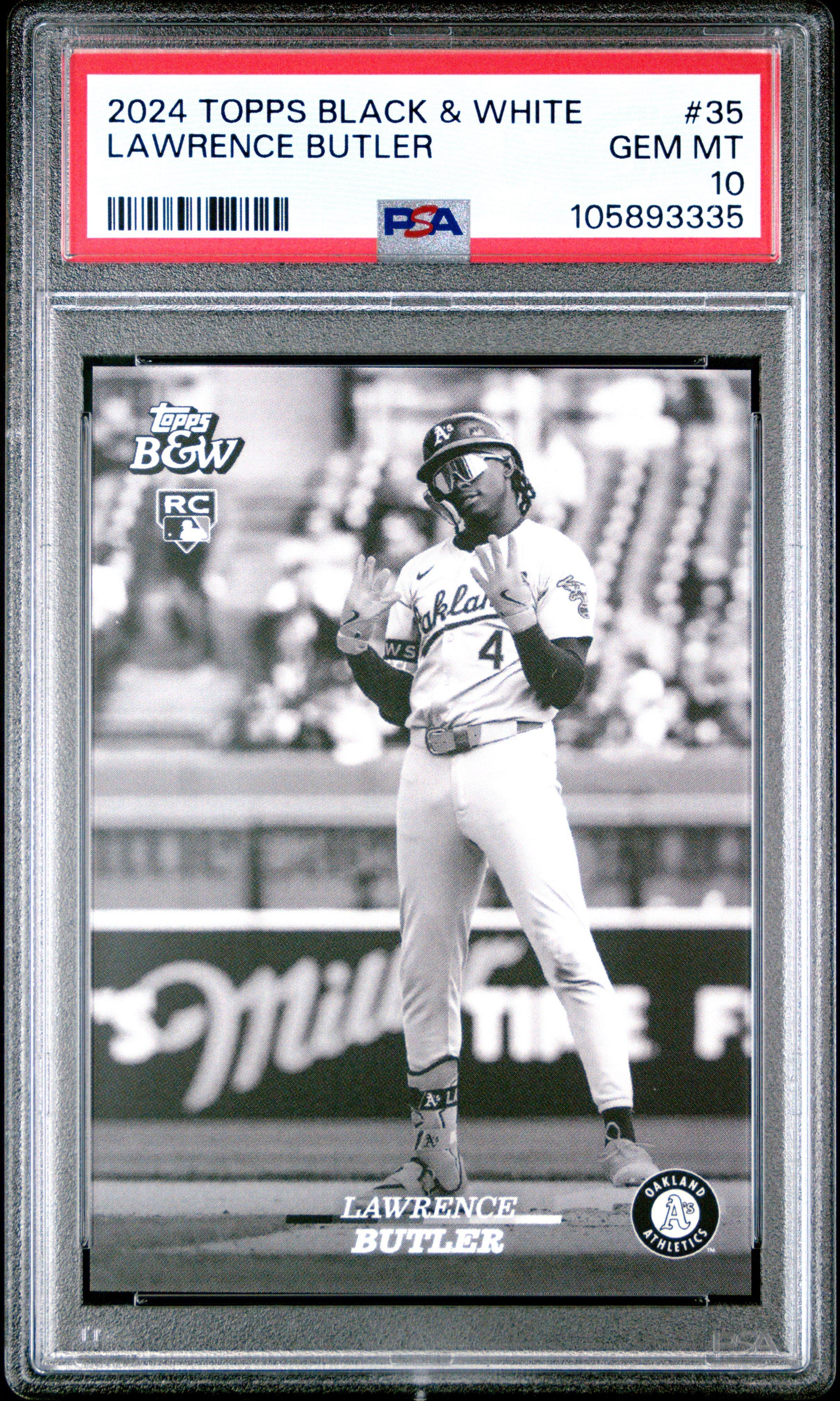 2024 Topps Black And White 35 Lawrence Butler PSA 10