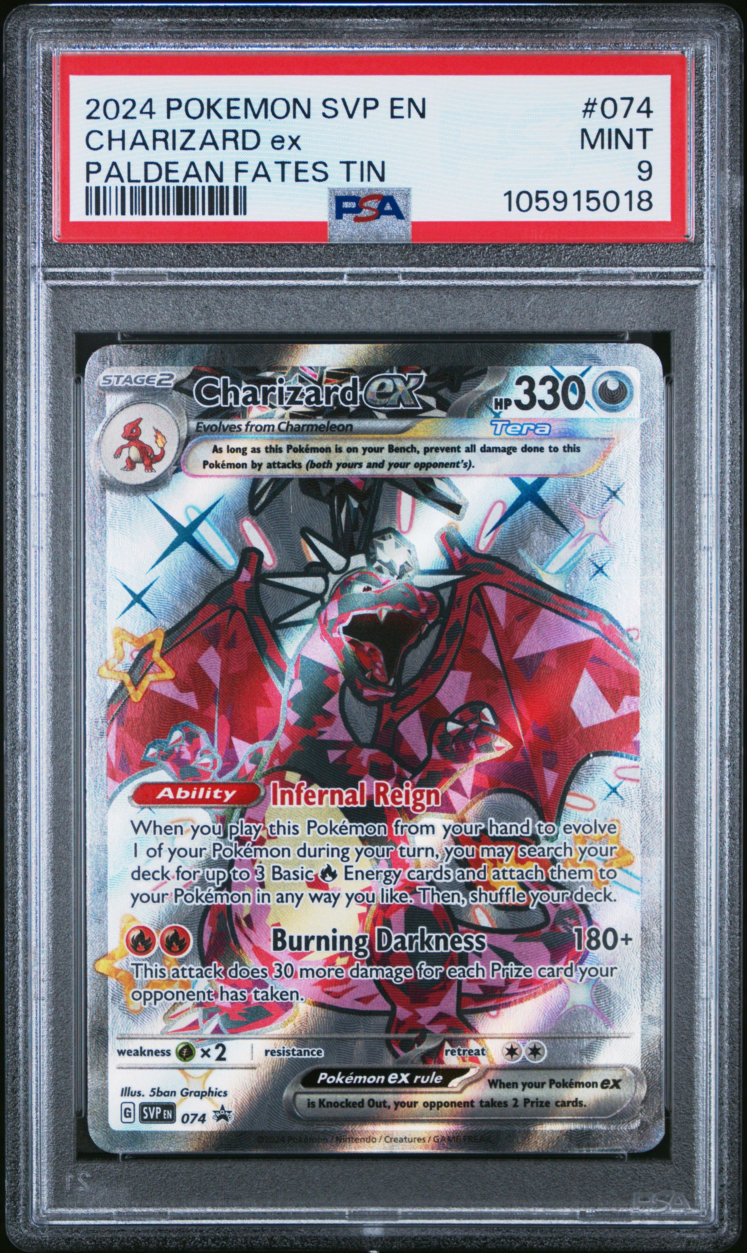 2024 Pokemon Svp En-sv Black Star Promo 074 Charizard Ex Paldean