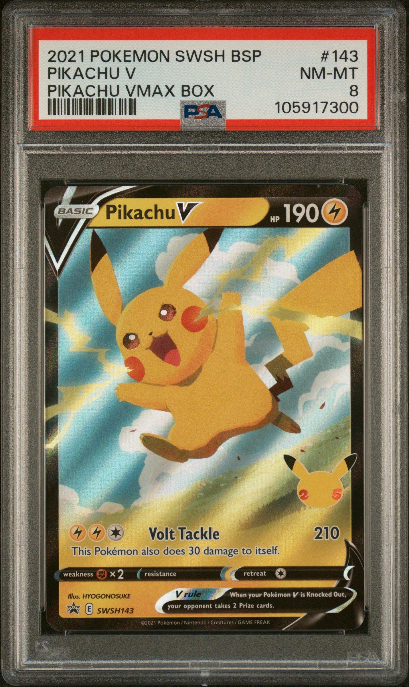 2021 Pokemon Swsh Black Star Promo 143 Pikachu V Pikachu Vmax Box PSA
