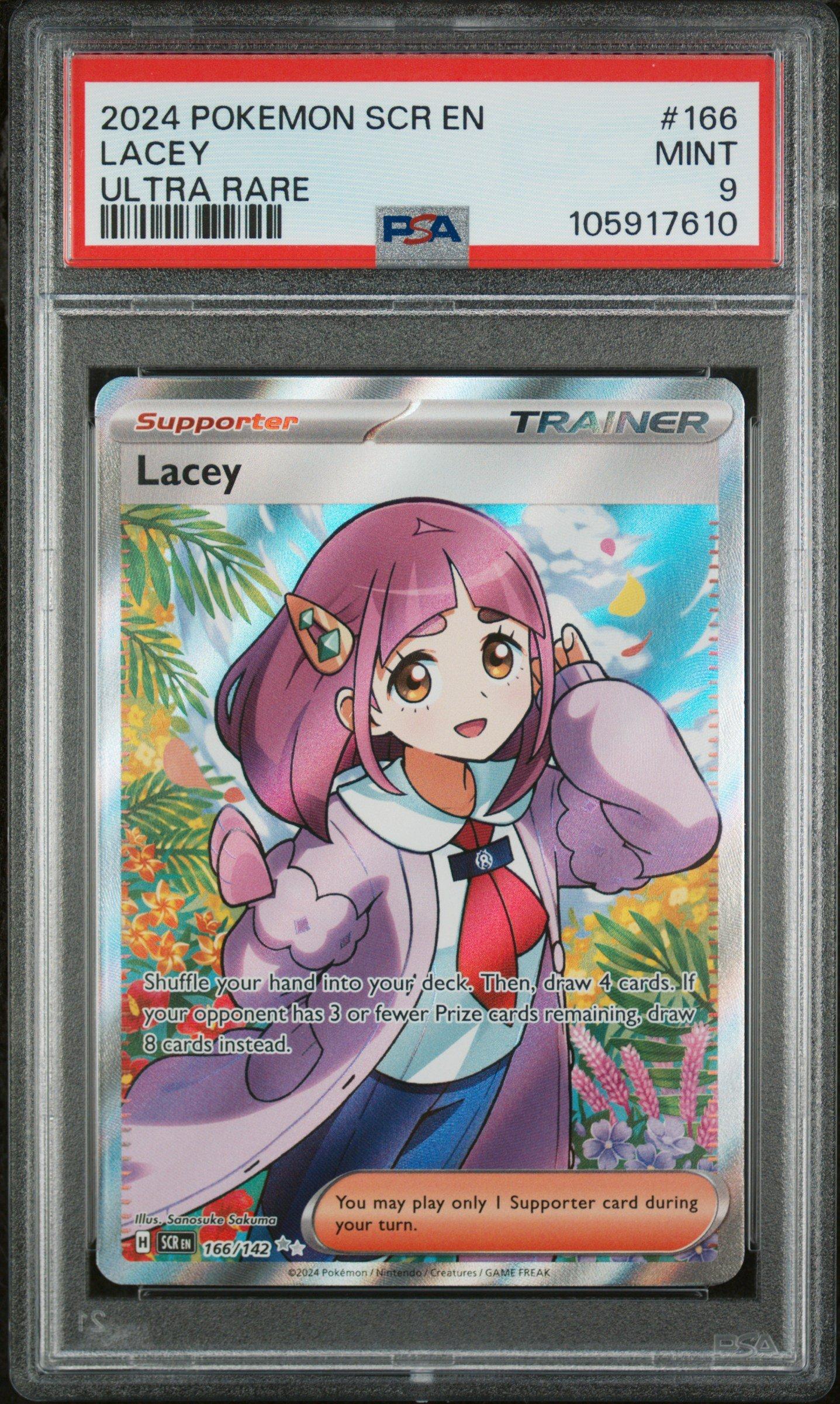 2024 Pokemon Scr En-stellar Crown 166 Lacey Ultra Rare PSA 9