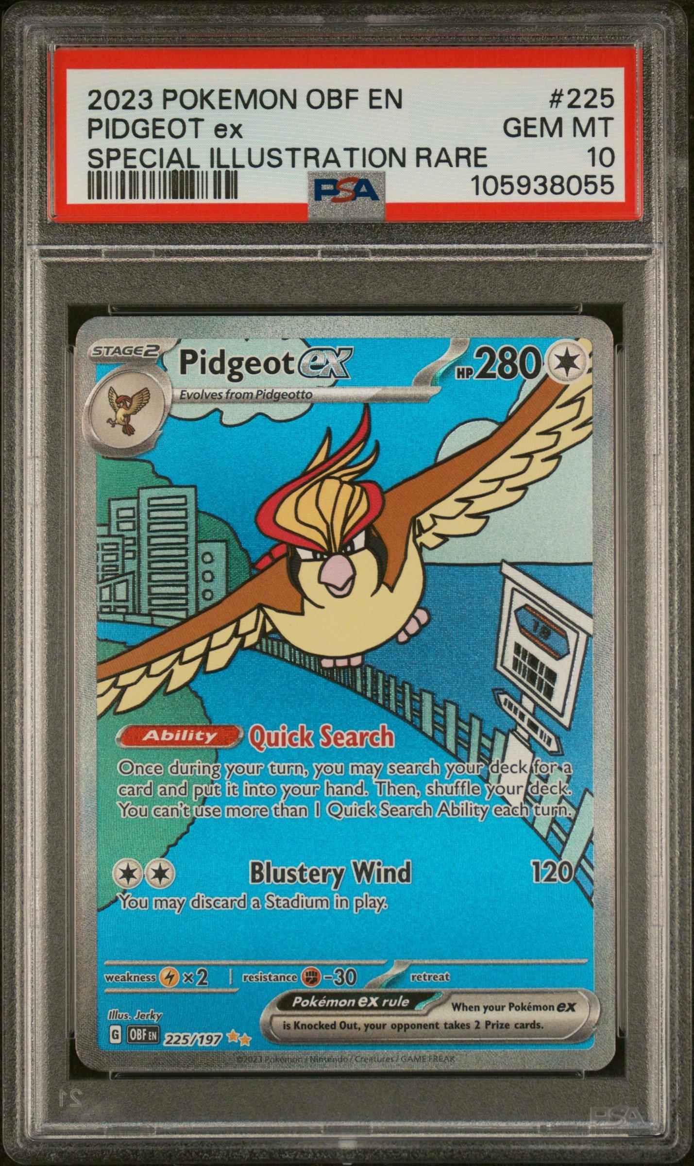 2023 Pokemon Obf En-obsidian Flames 225 Pidgeot Ex Special Illustration Rare PSA