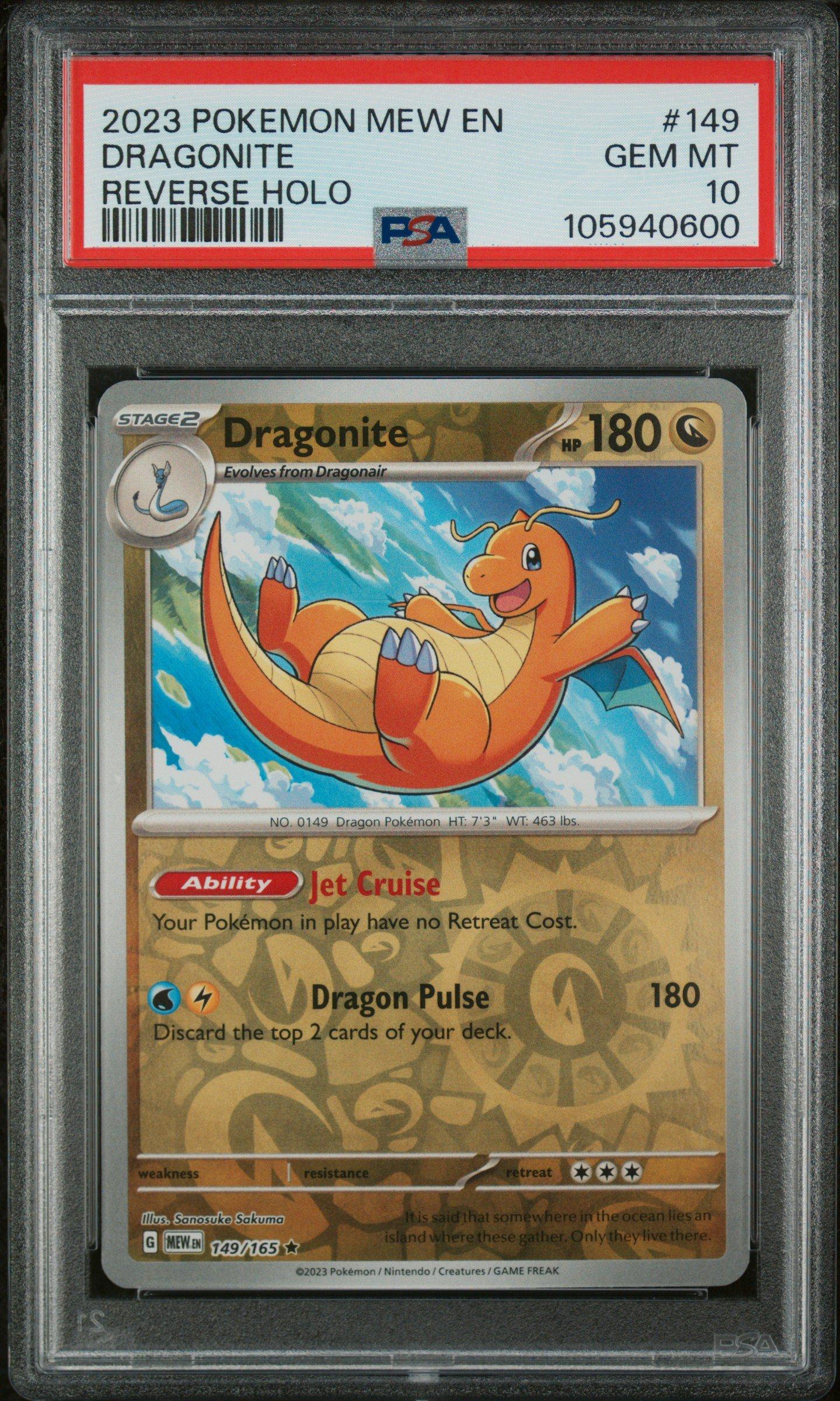 2023 Pokemon Mew En-151 149 Dragonite Reverse Holo PSA 10