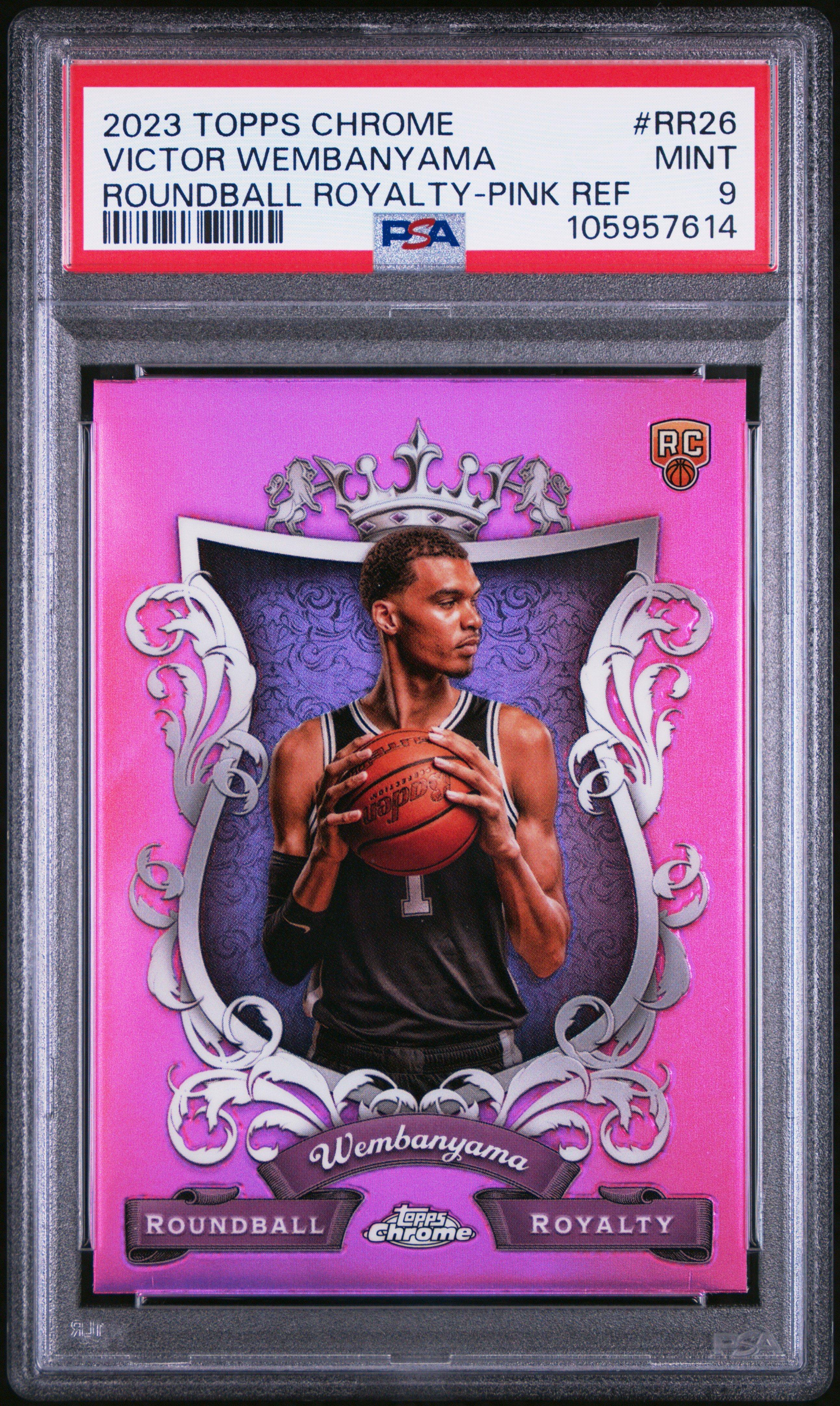 2023 Topps Chrome Roundball Royalty Rr26 Victor Wembanyama Pink Refractor PSA 9