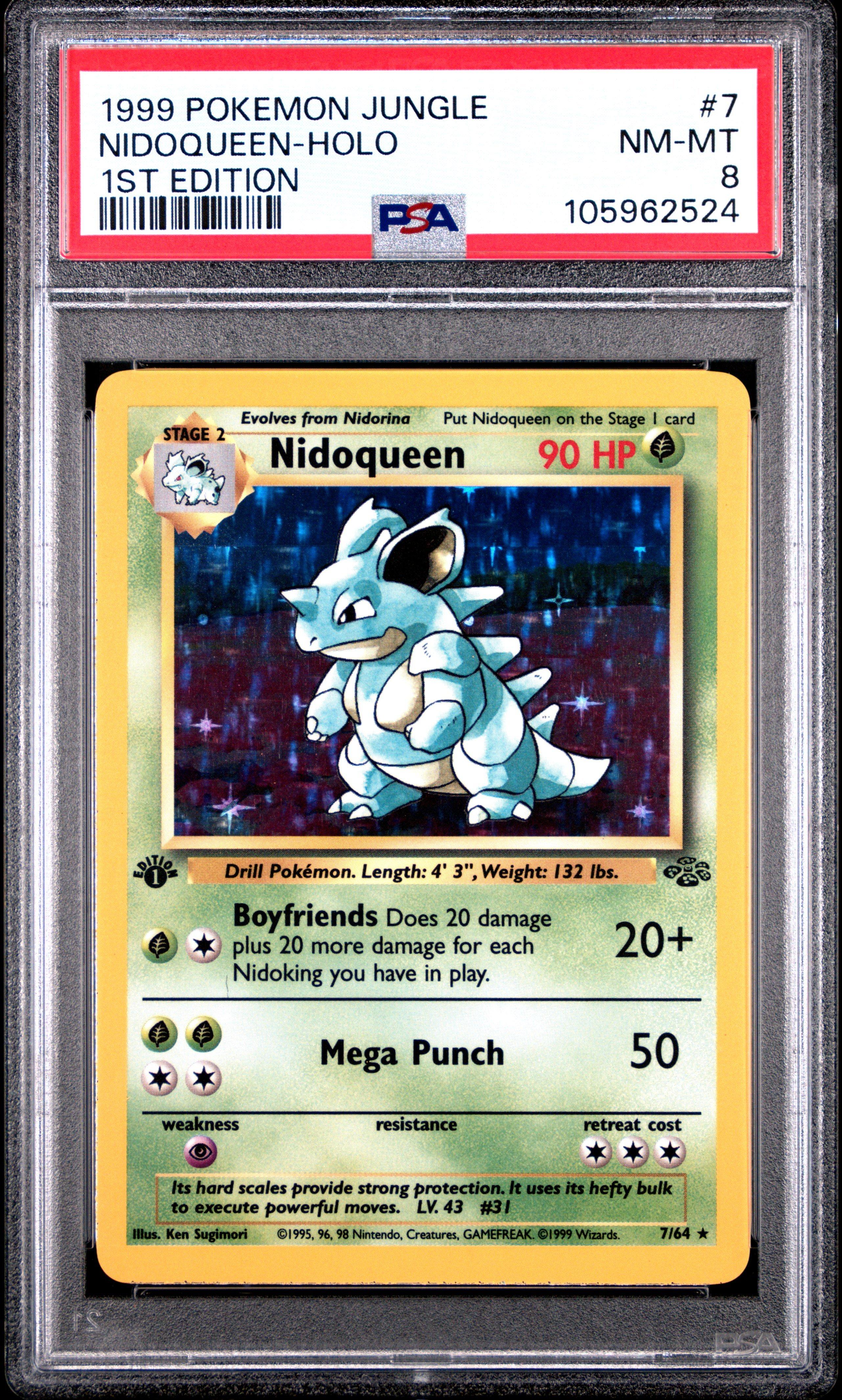 1999 Pokemon Jungle 7 Nidoqueen-holo 1st Edition PSA