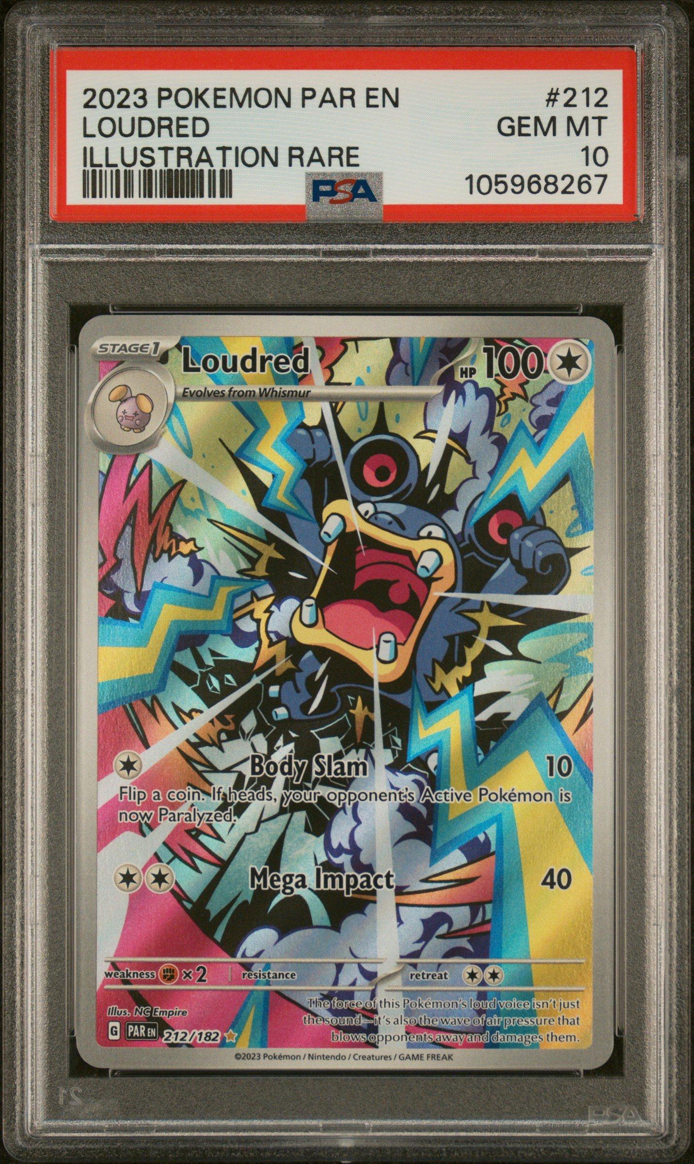2023 Pokemon Par En-paradox Rift 212 Loudred Illustration
