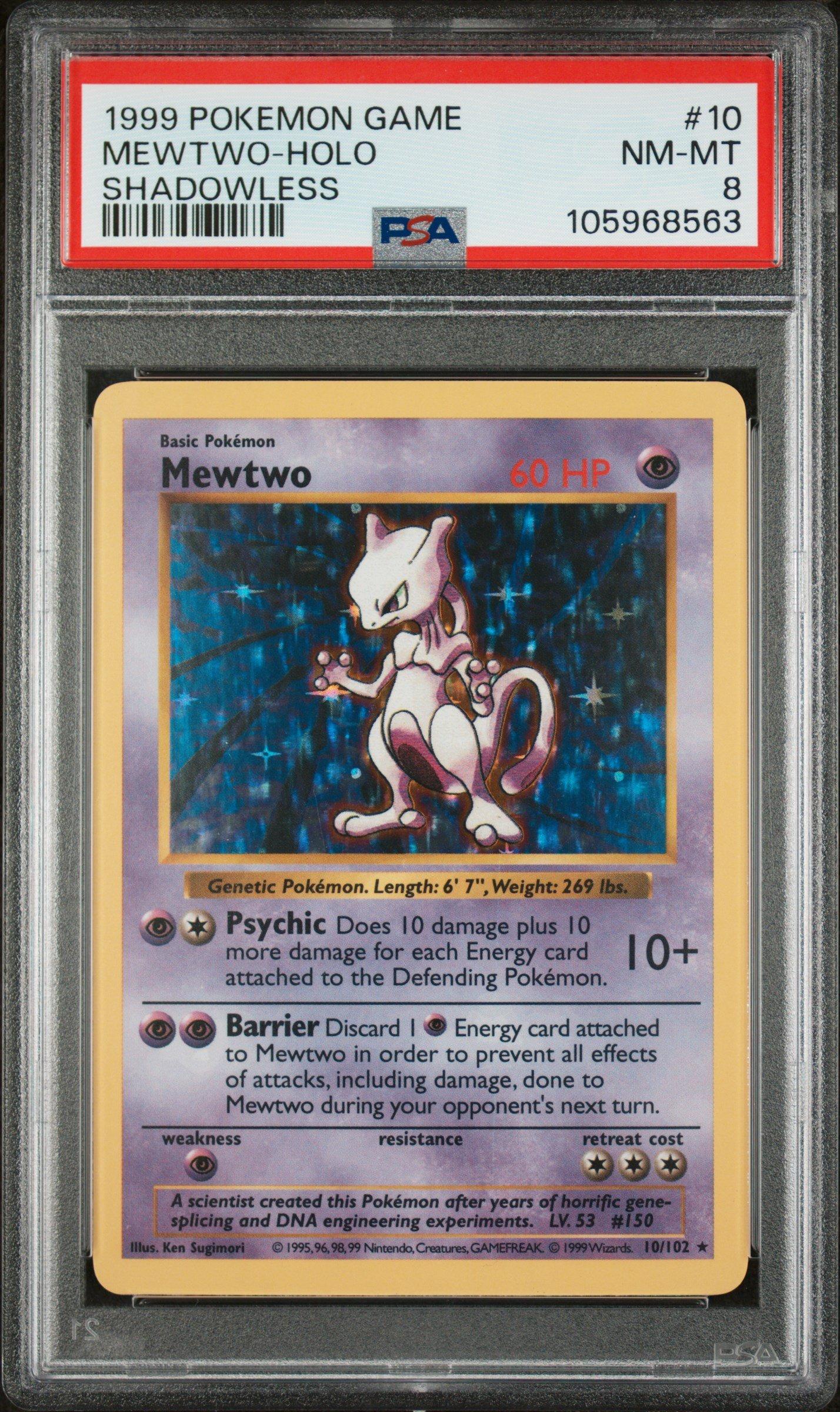 1999 Pokemon Game 10 Mewtwo-holo Shadowless PSA