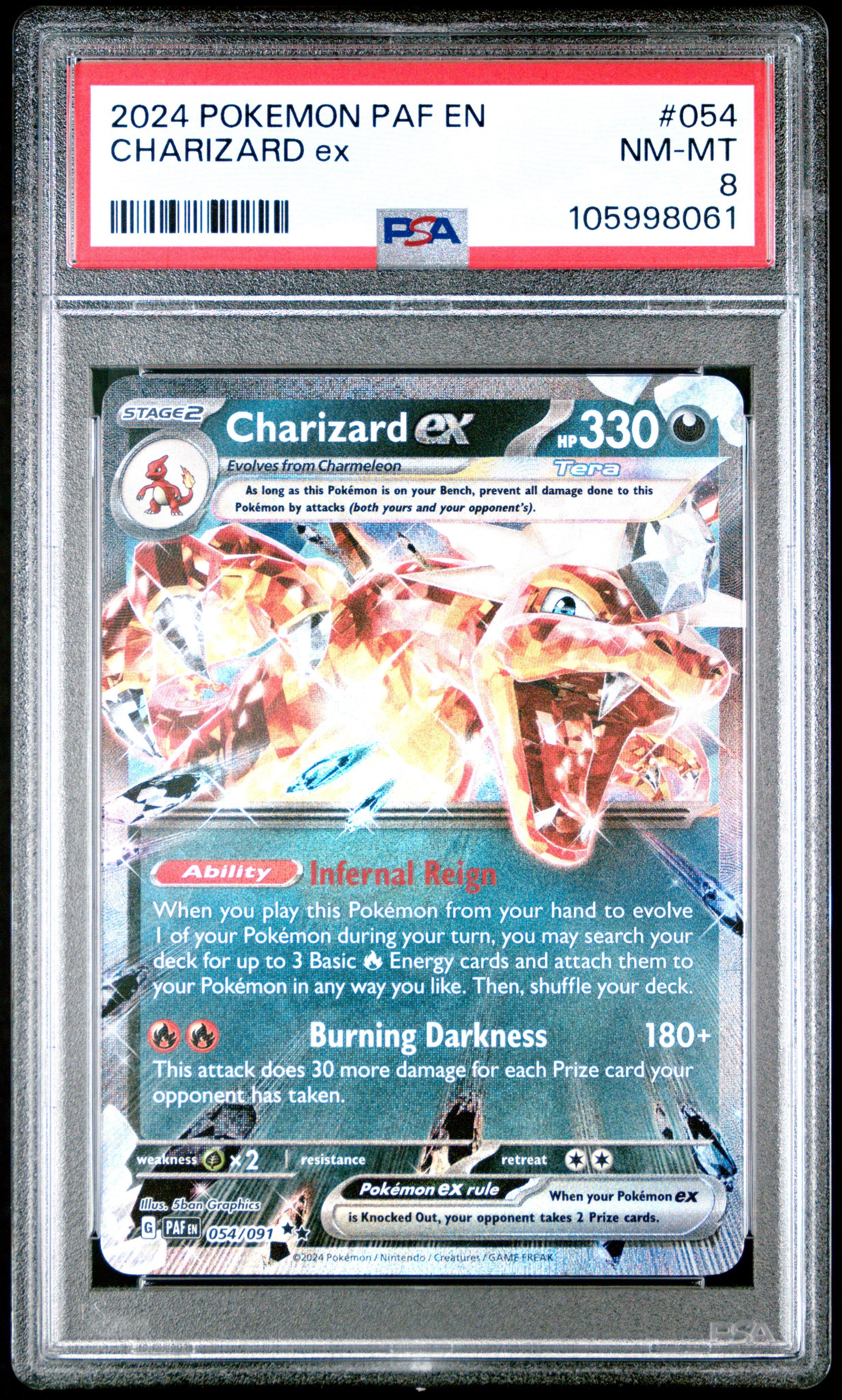 psa8.9オドリドリ 2024 Pokemon Paf En-paldean Fates 054 Charizard Ex PSA 8 Graded