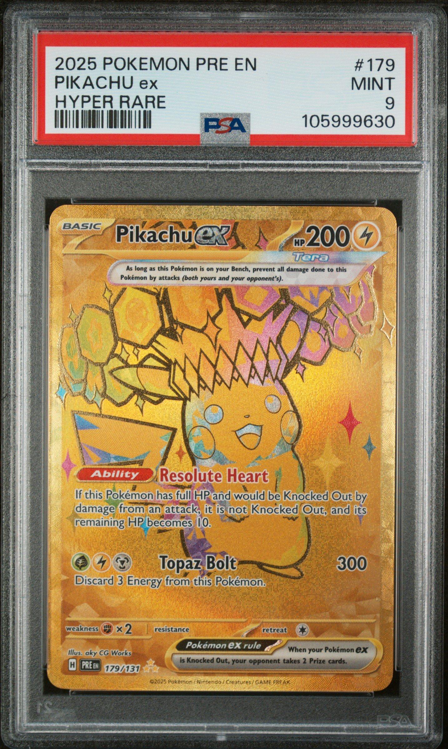 2025 Pokemon Pre En-prismatic Evolutions 179 Pikachu Ex Hyper Rare