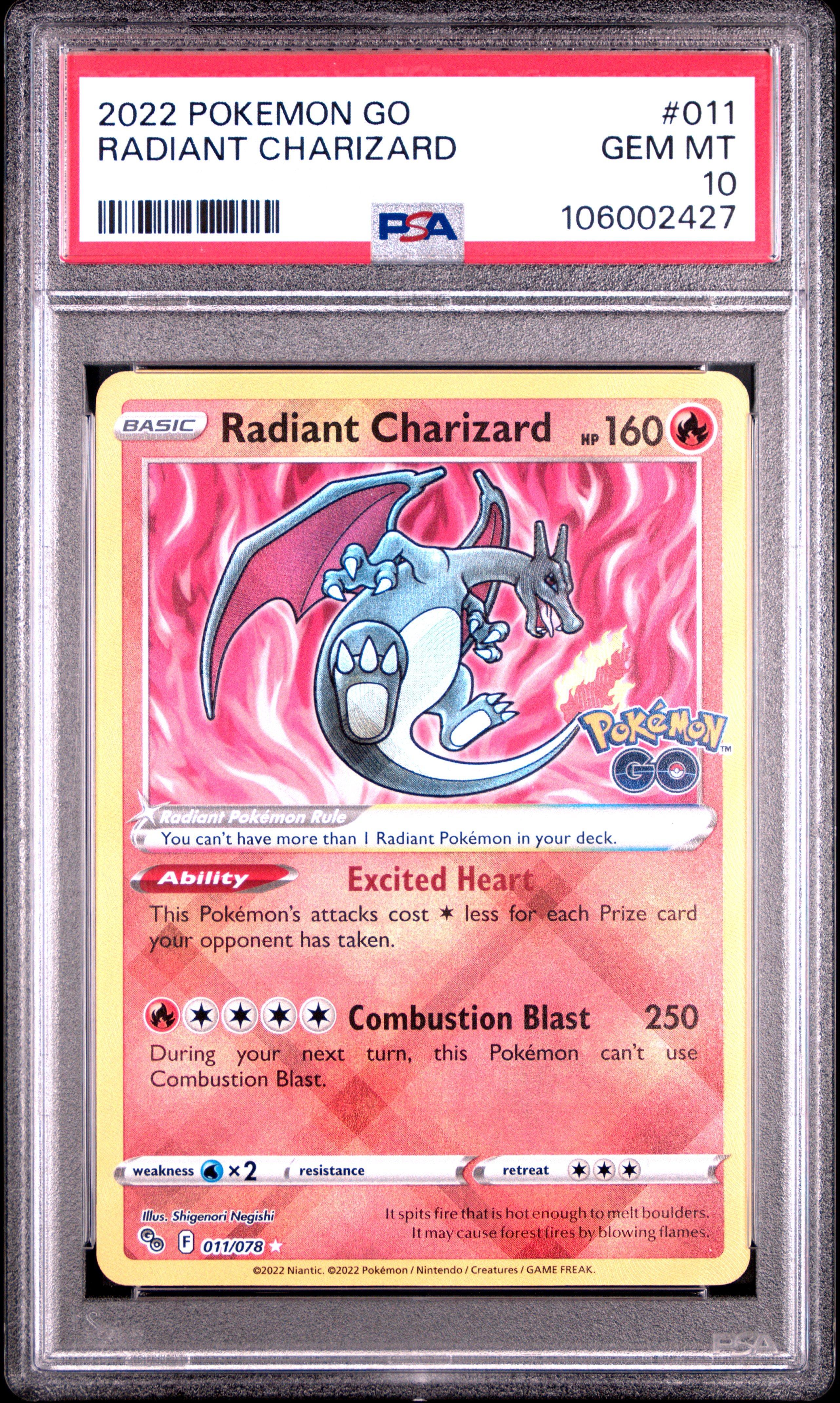 2022 Pokemon Go 011 Radiant Charizard PSA 10 Graded Card | GameStop