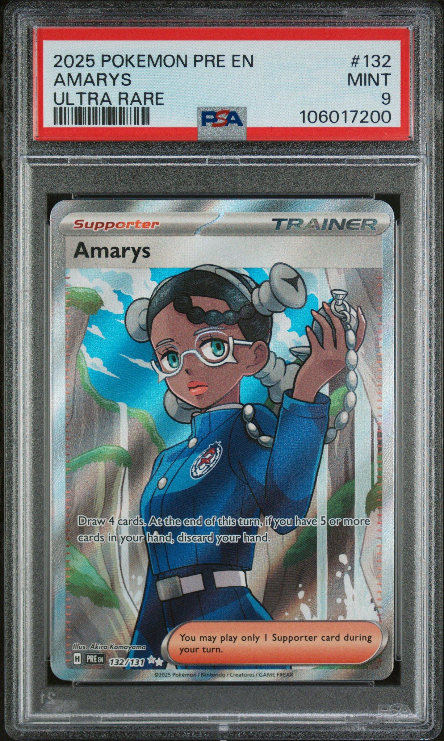 2025 Pokemon Pre En-prismatic Evolutions 132 Amarys Ultra Rare PSA