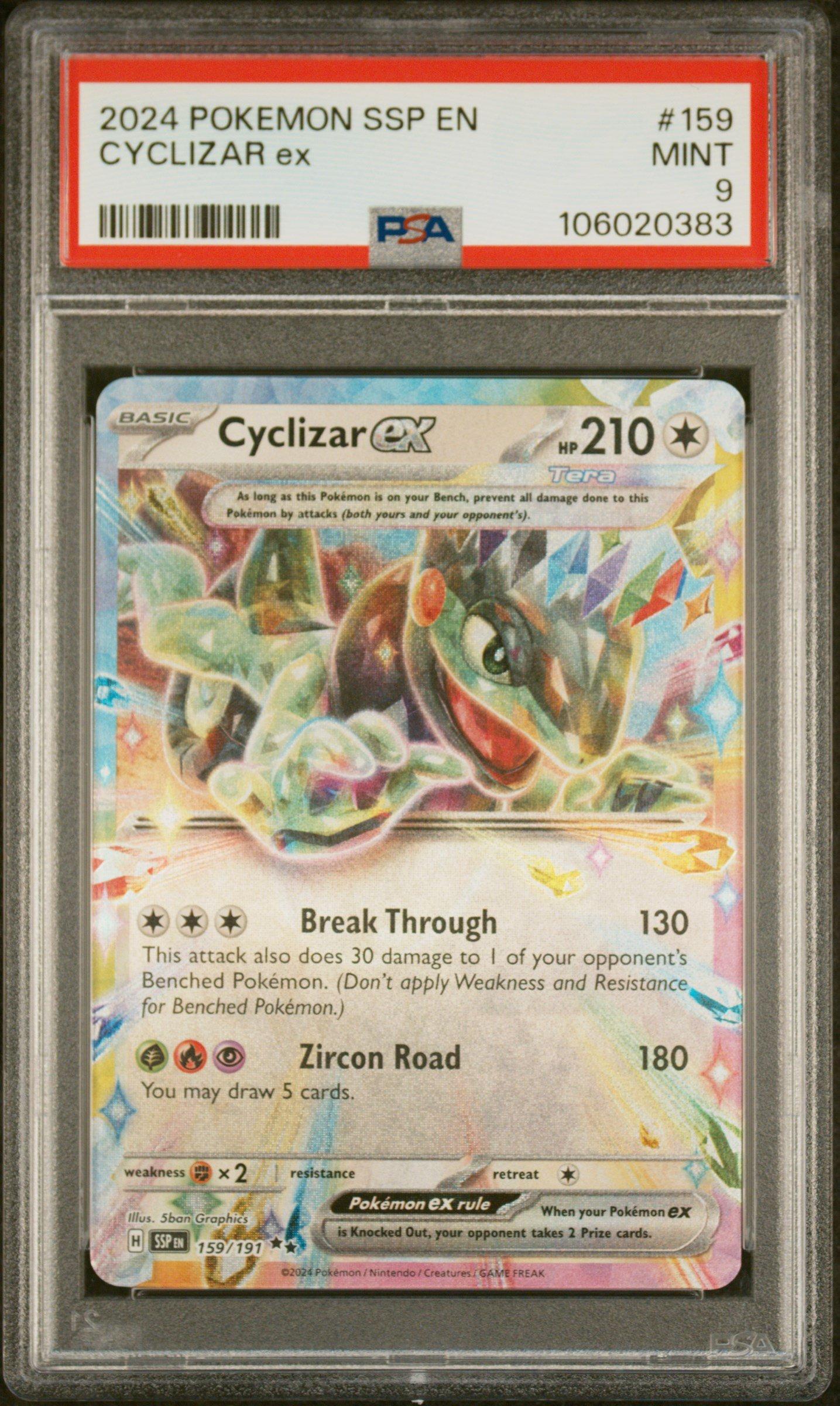 2024 Pokemon Ssp En-surging Sparks 159 Cyclizar Ex PSA 9 Graded