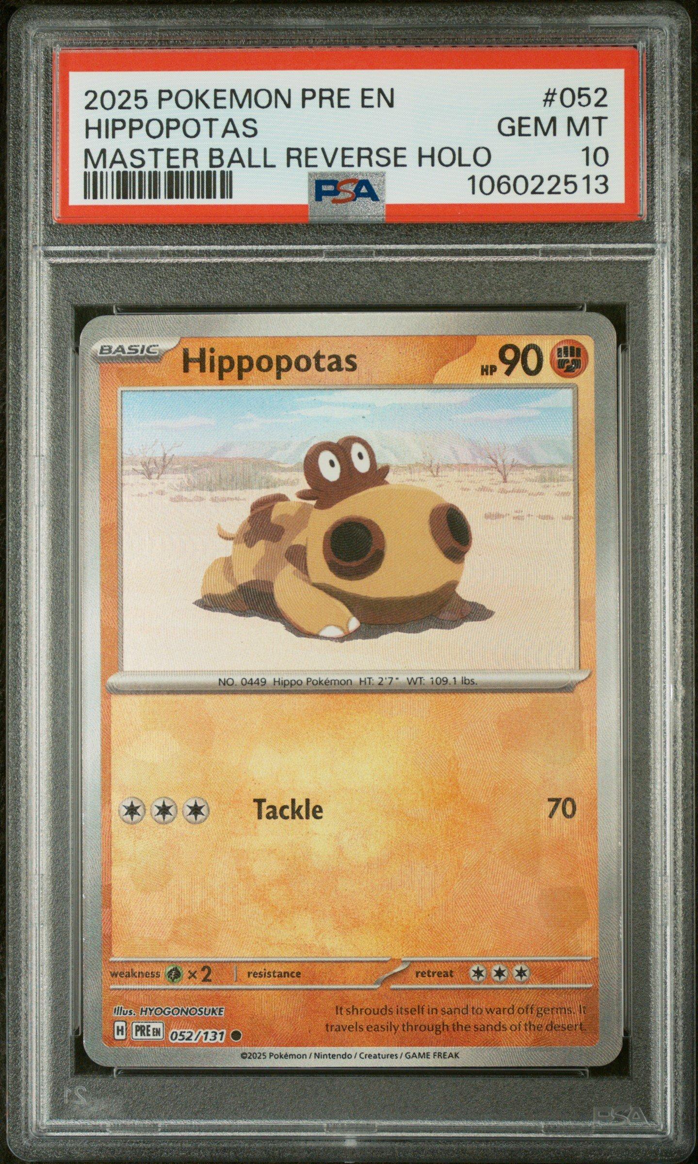 2025 Pokemon Pre En-prismatic Evolutions 052 Hippopotas Master