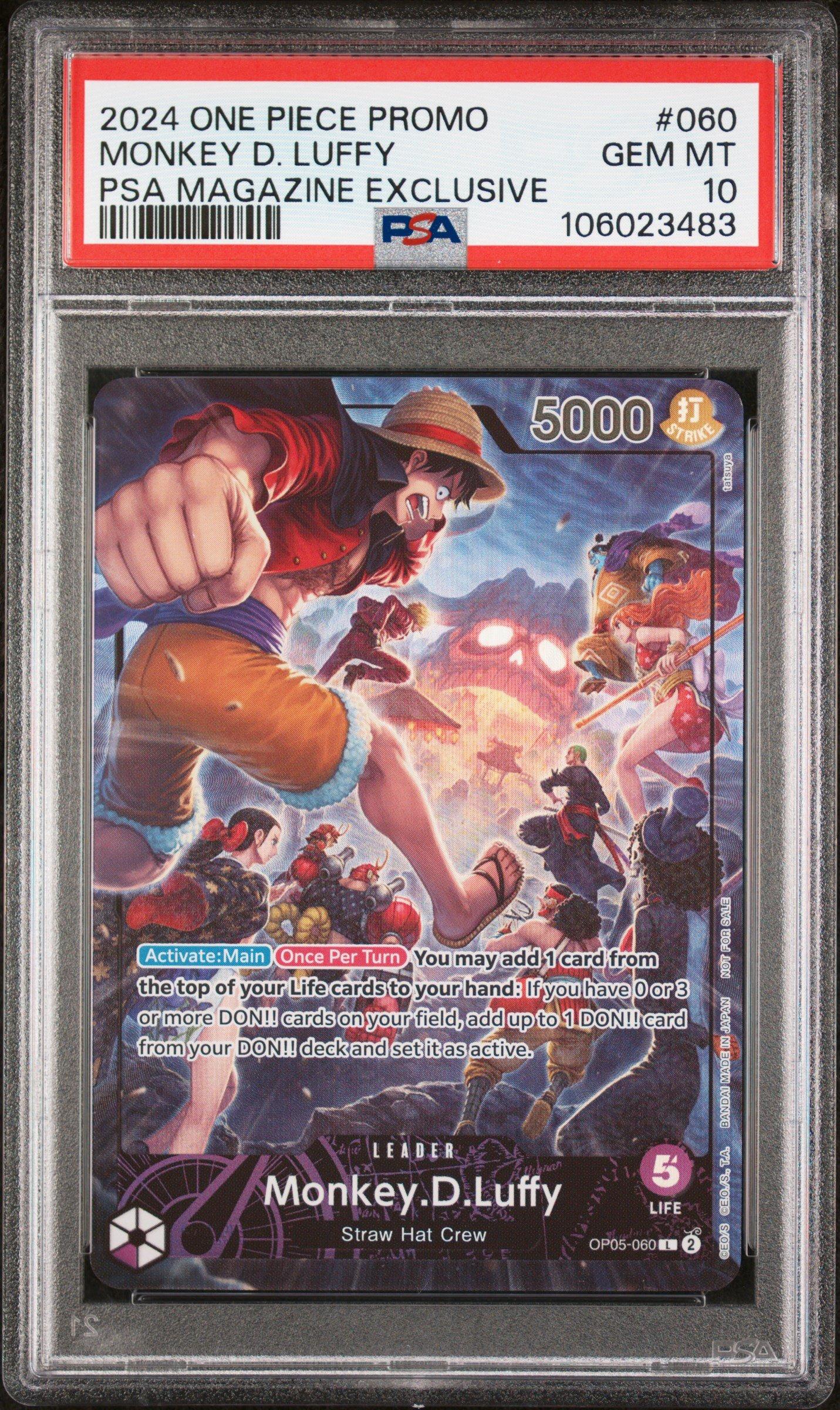 2024 One Piece Promos 060 Monkey D. Luffy Psa Magazine Exclusive