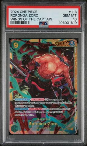 2024 One Piece Op06-wings Of The Captain 118 Roronoa Zoro PSA 10
