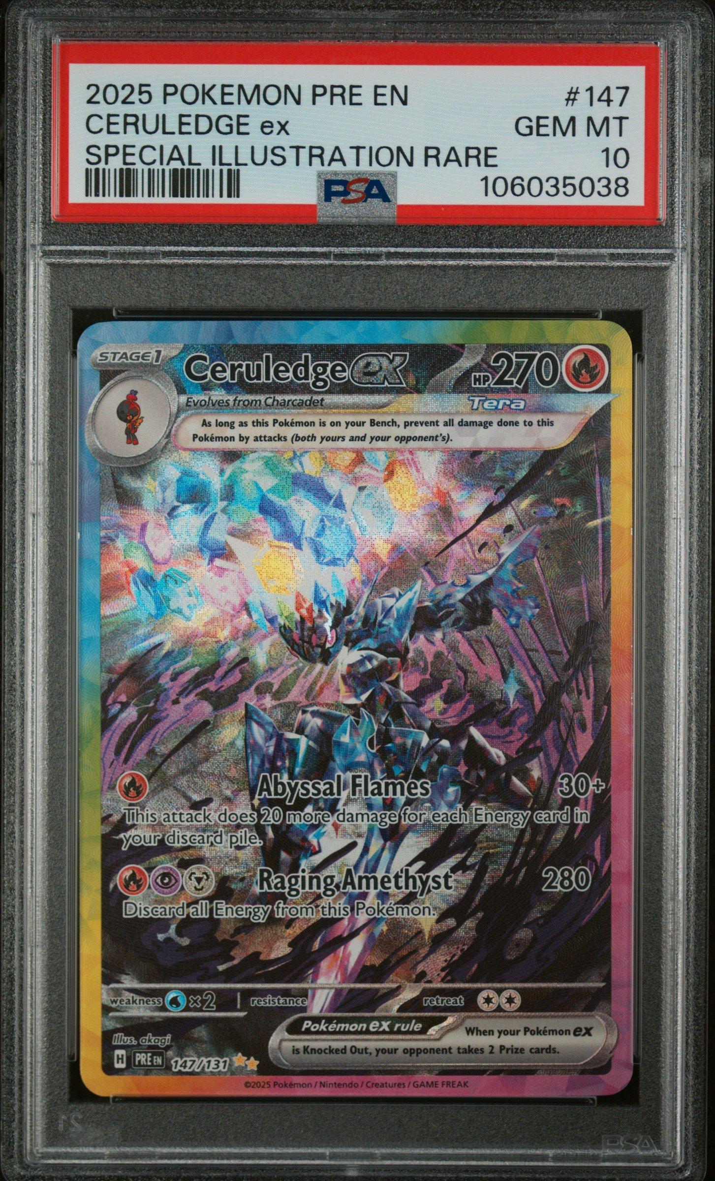 2025 Pokemon Pre En-prismatic Evolutions 147 Ceruledge Ex Special