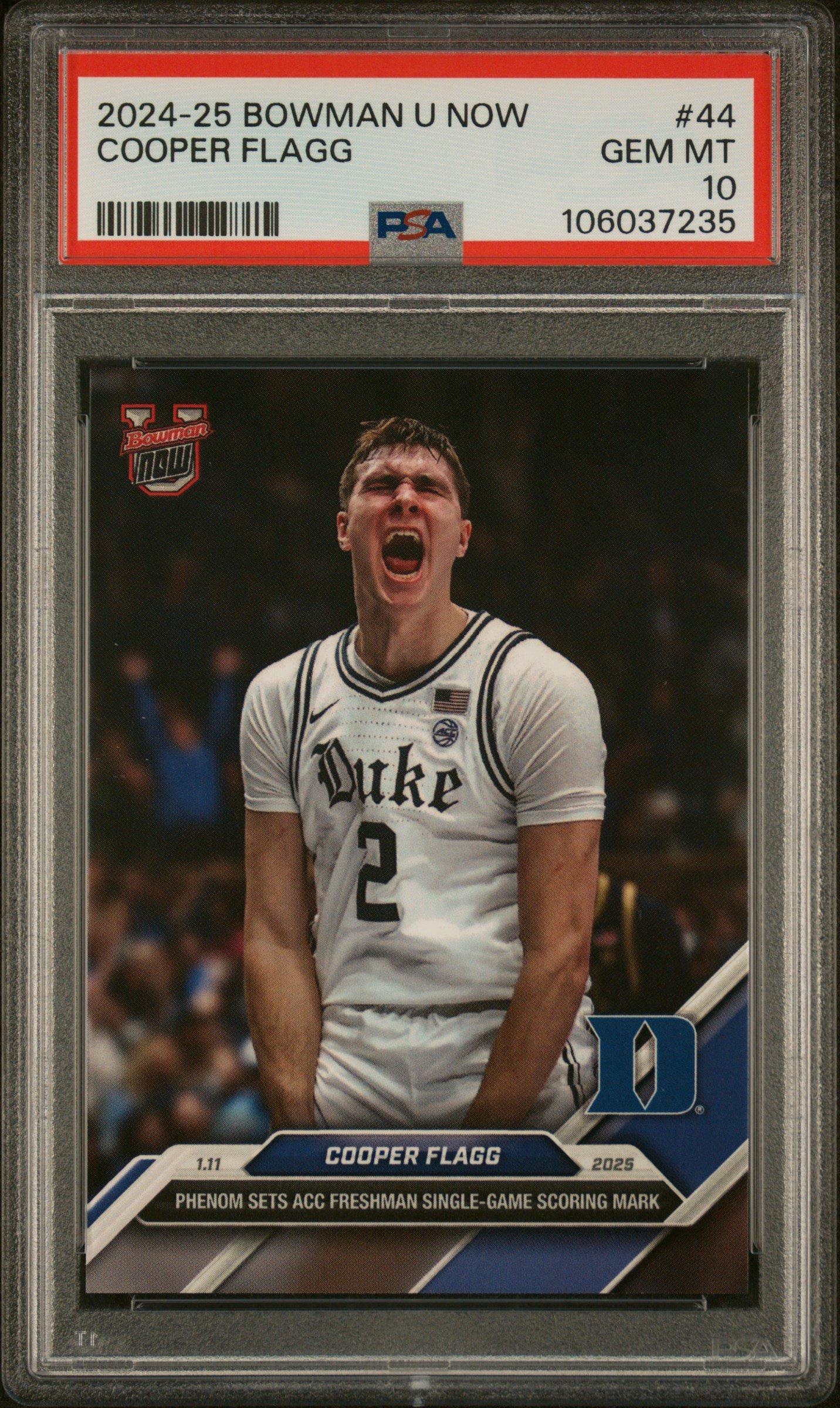 2024-25 Bowman U Now 44 Cooper Flagg PSA 10