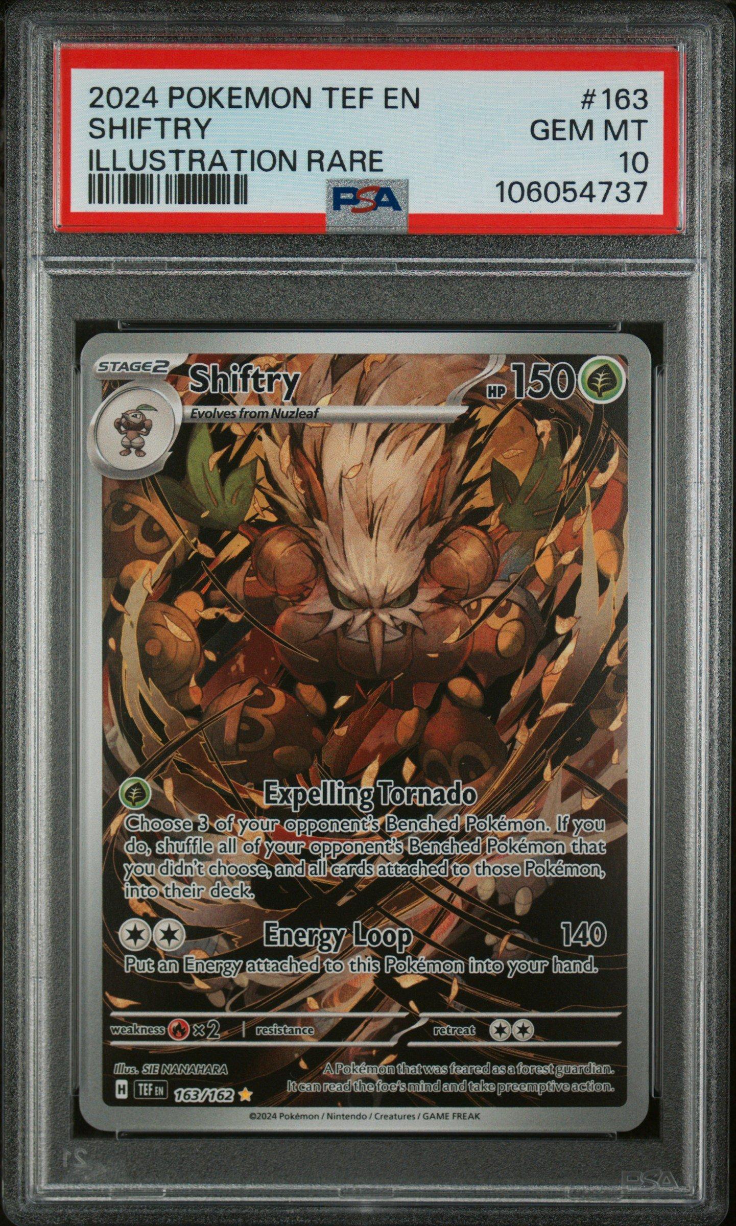 2024 Pokemon Tef En-temporal Forces 163 Shiftry Illustration Rare PSA