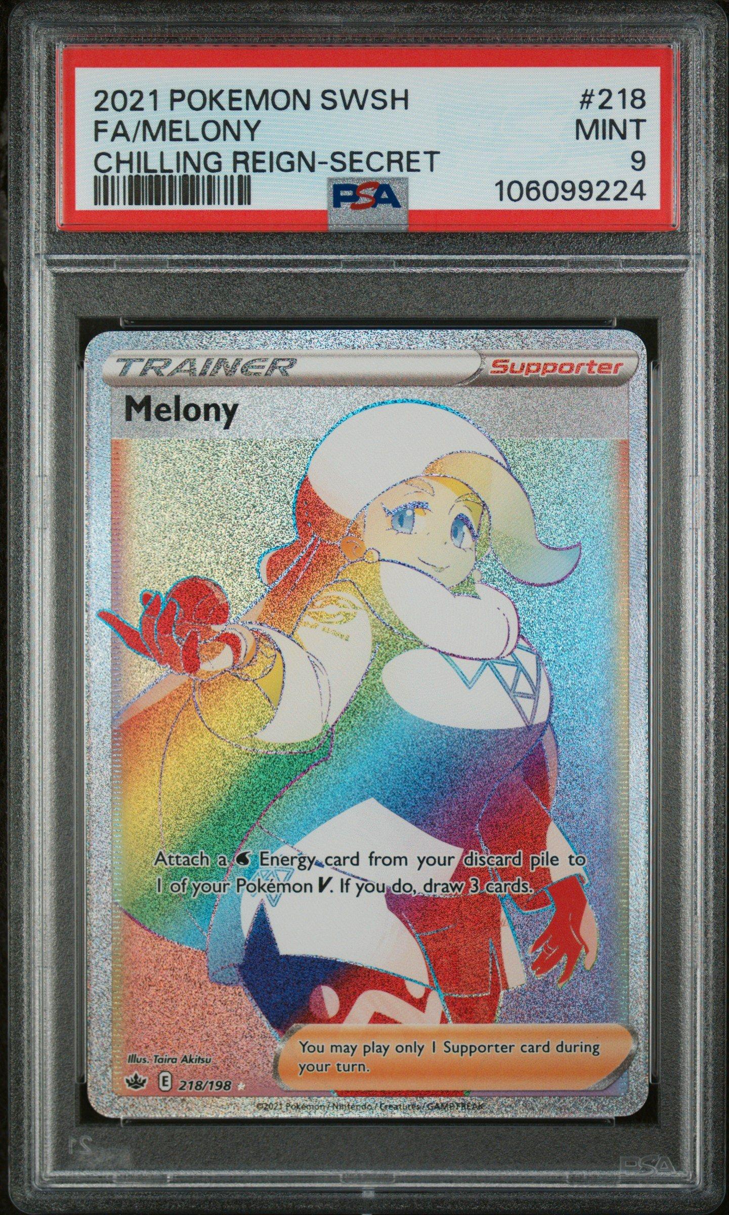 2021 Pokemon Sword & Shield Chilling Reign 218 Full Art/melony Secret PSA 9  Graded Card | GameStop