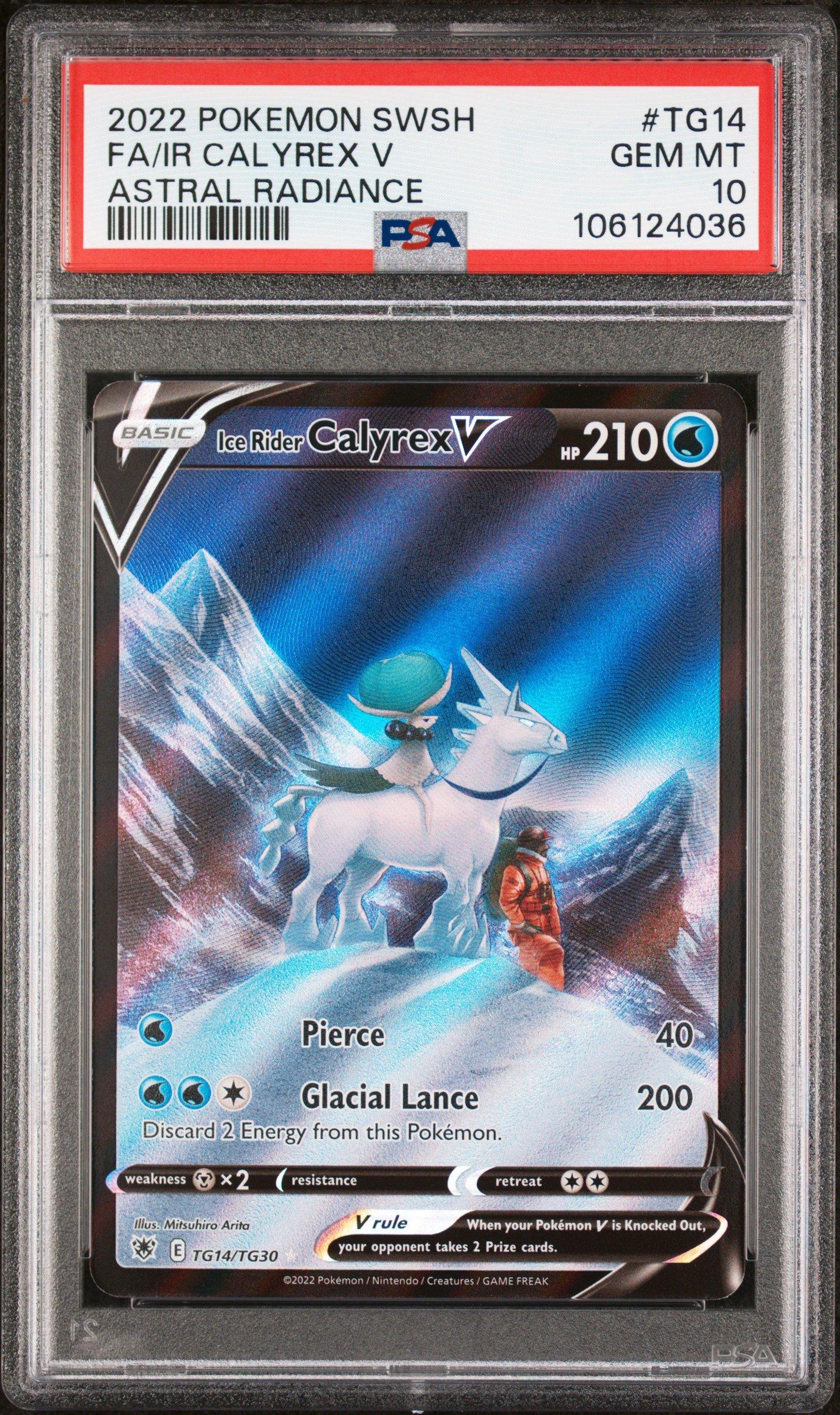 2022 Pokemon Sword & Shield Astral Radiance Tg14 Full Art/ice Rider Calyrex V PSA