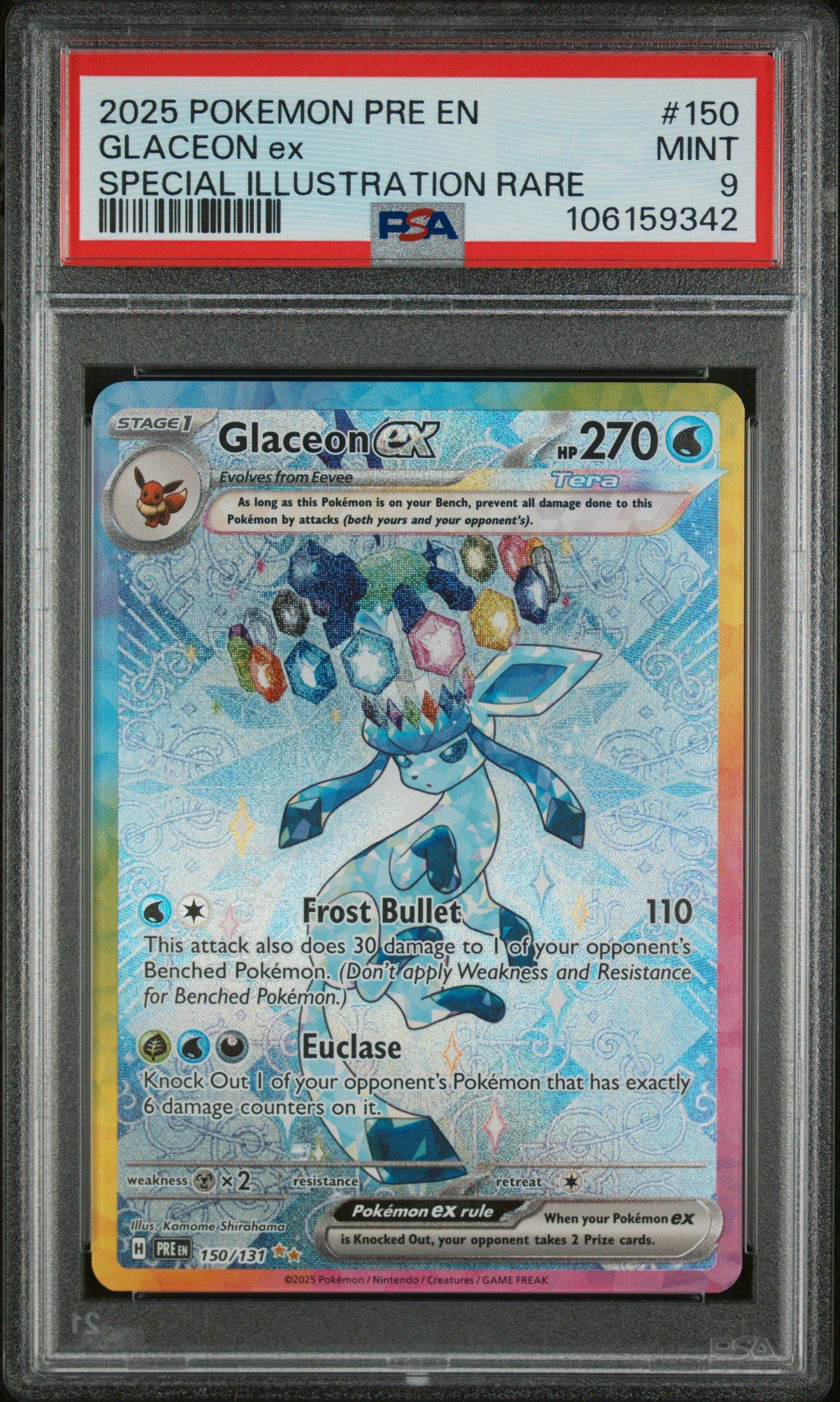 2025 Pokemon Pre En-prismatic Evolutions 150 Glaceon Ex Special