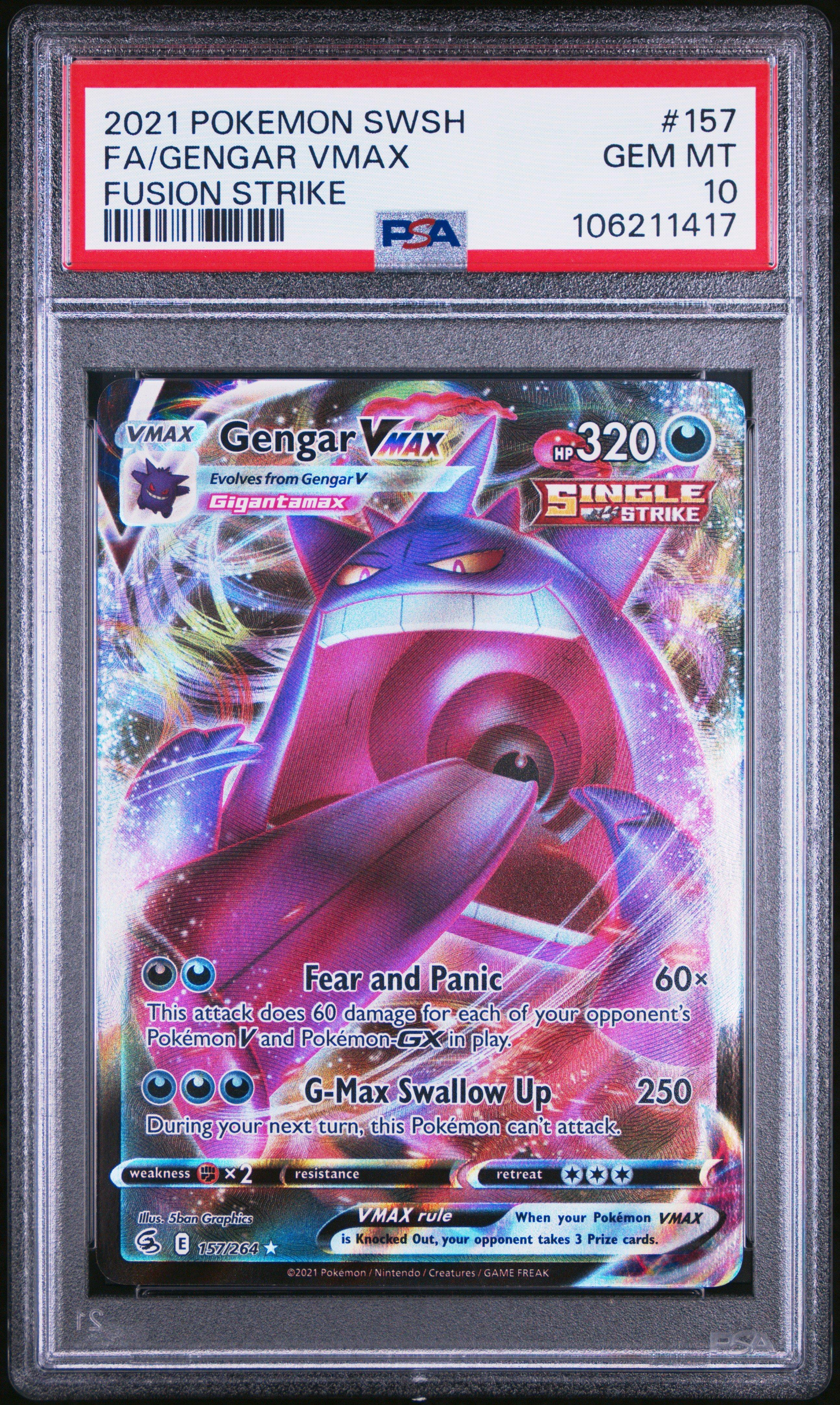 2021 Pokemon Sword & Shield Fusion Strike 157 Full Art/gengar Vmax