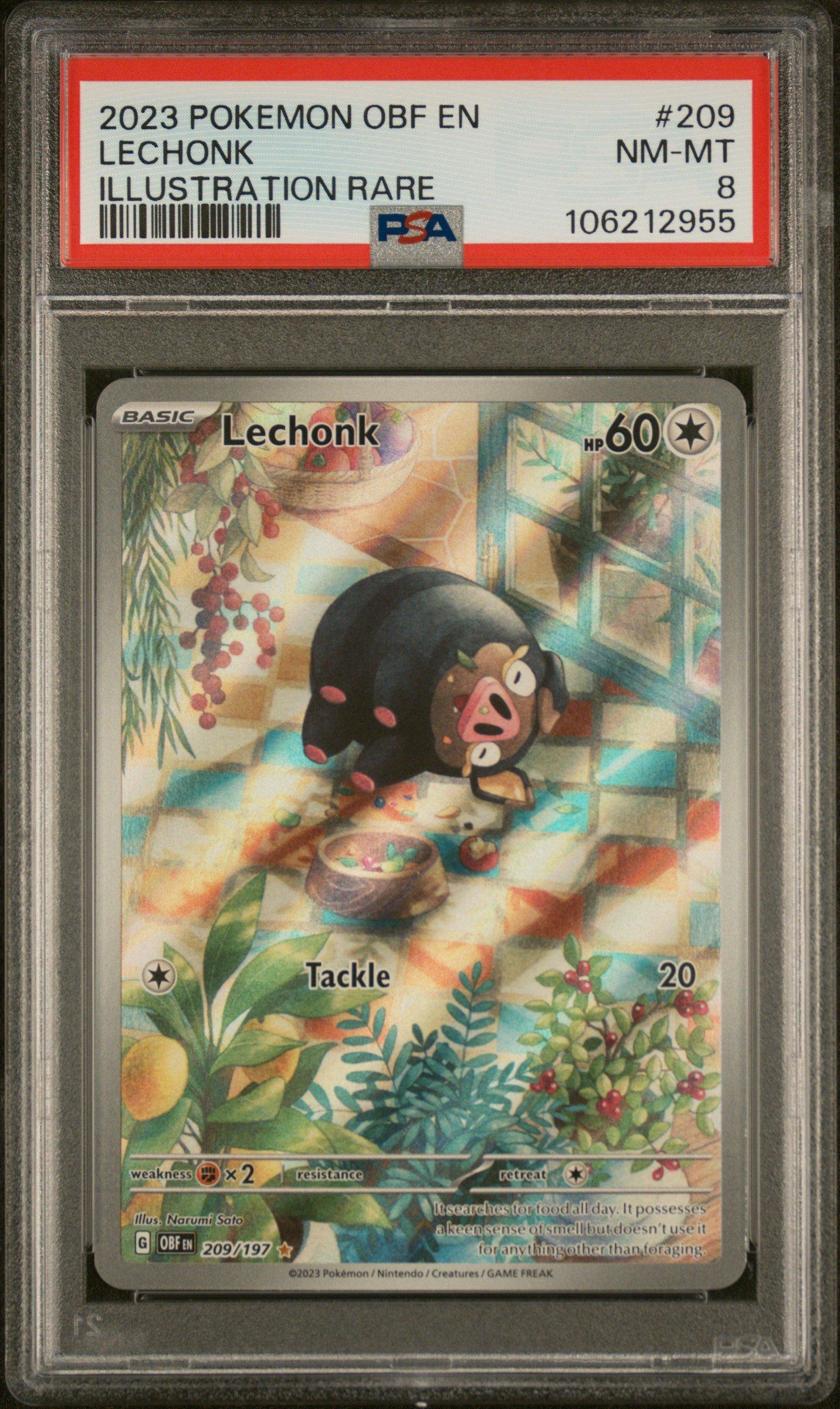 2023 Pokemon Obf En-obsidian Flames 209 Lechonk Illustration Rare PSA