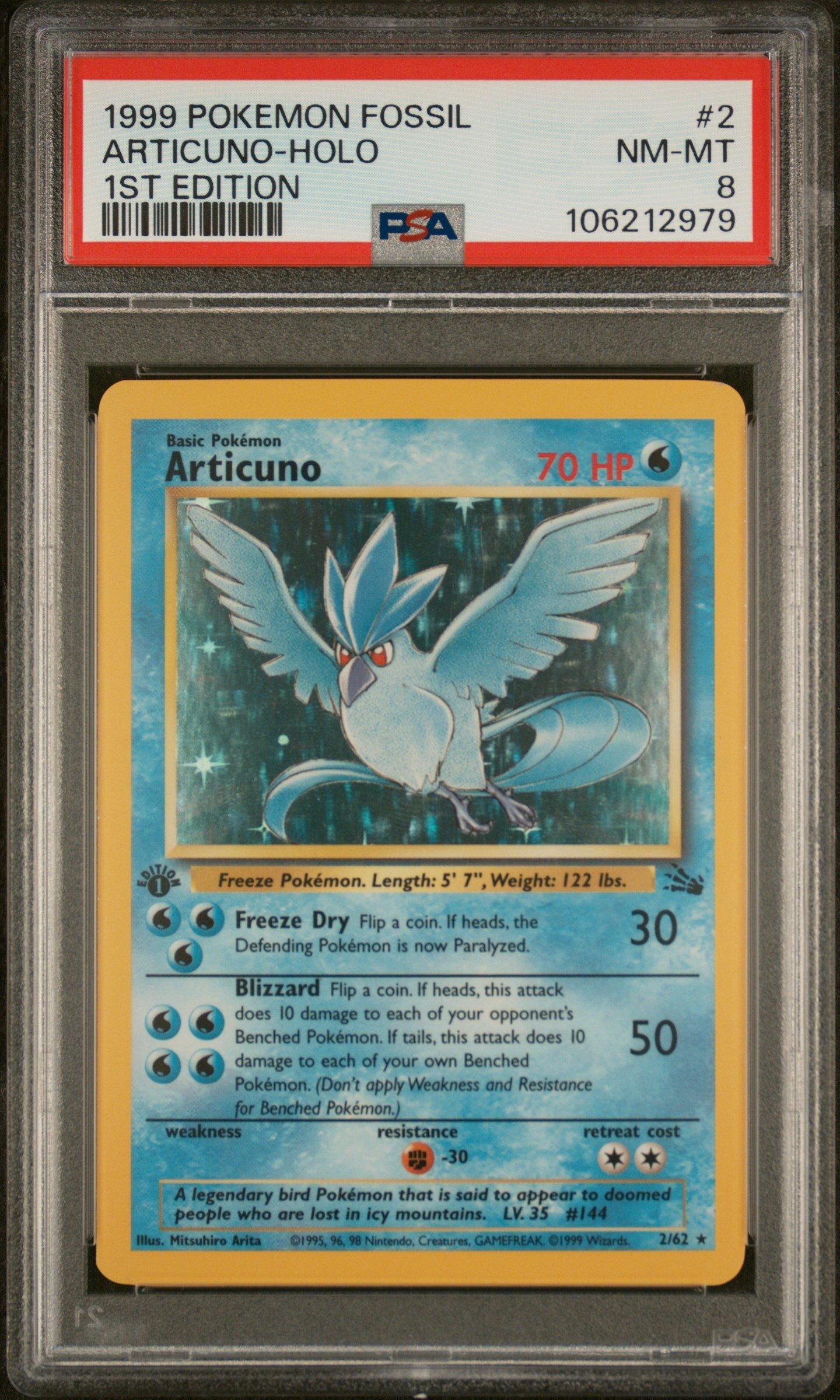 1999 Pokemon Fossil 2 Articuno-holo 1st Edition PSA