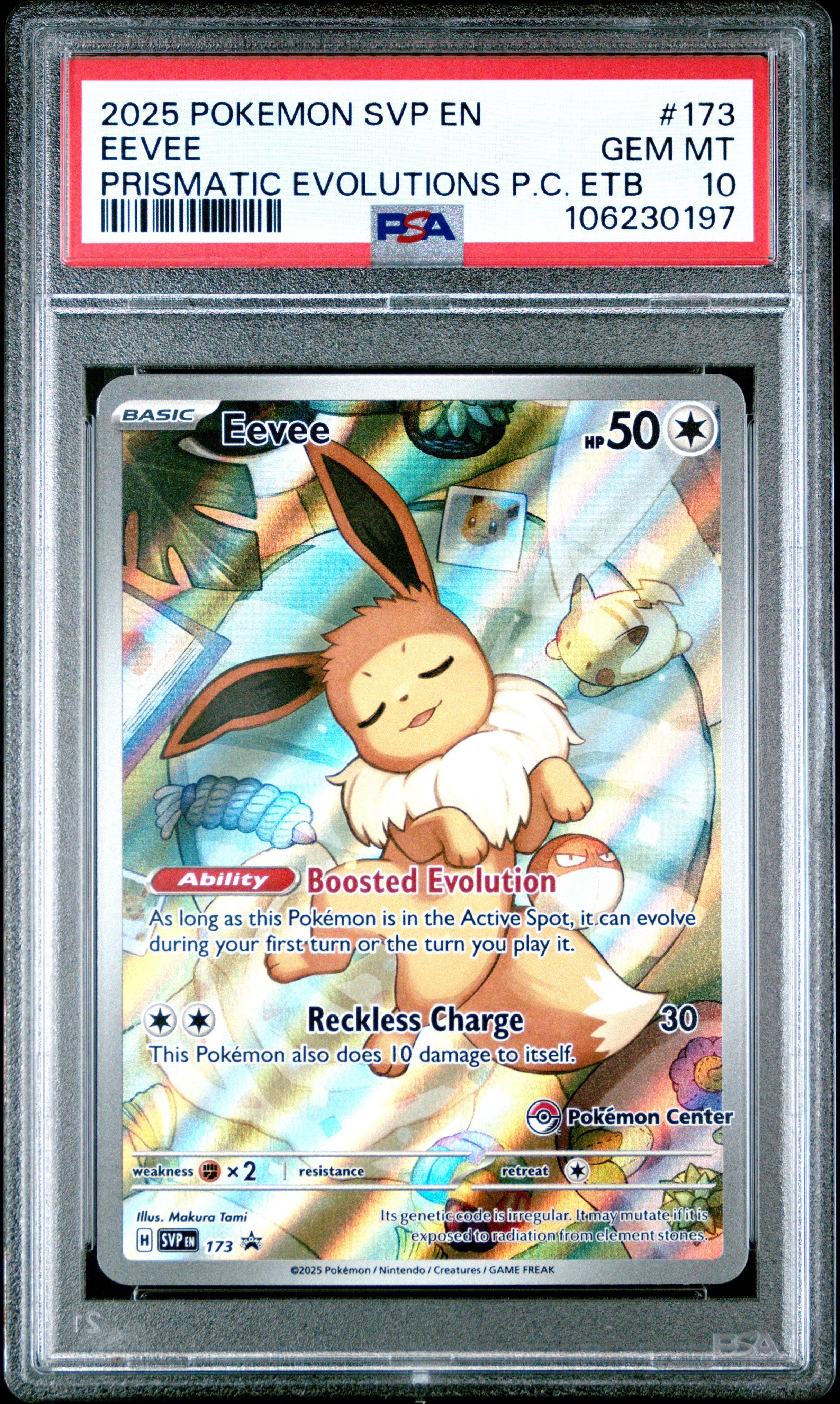 2025 Pokemon Svp En-sv Black Star Promo 173 Eevee Prismatic Evolutions Pokemon  Center Elite Trainer Box PSA 10 Graded Card | GameStop