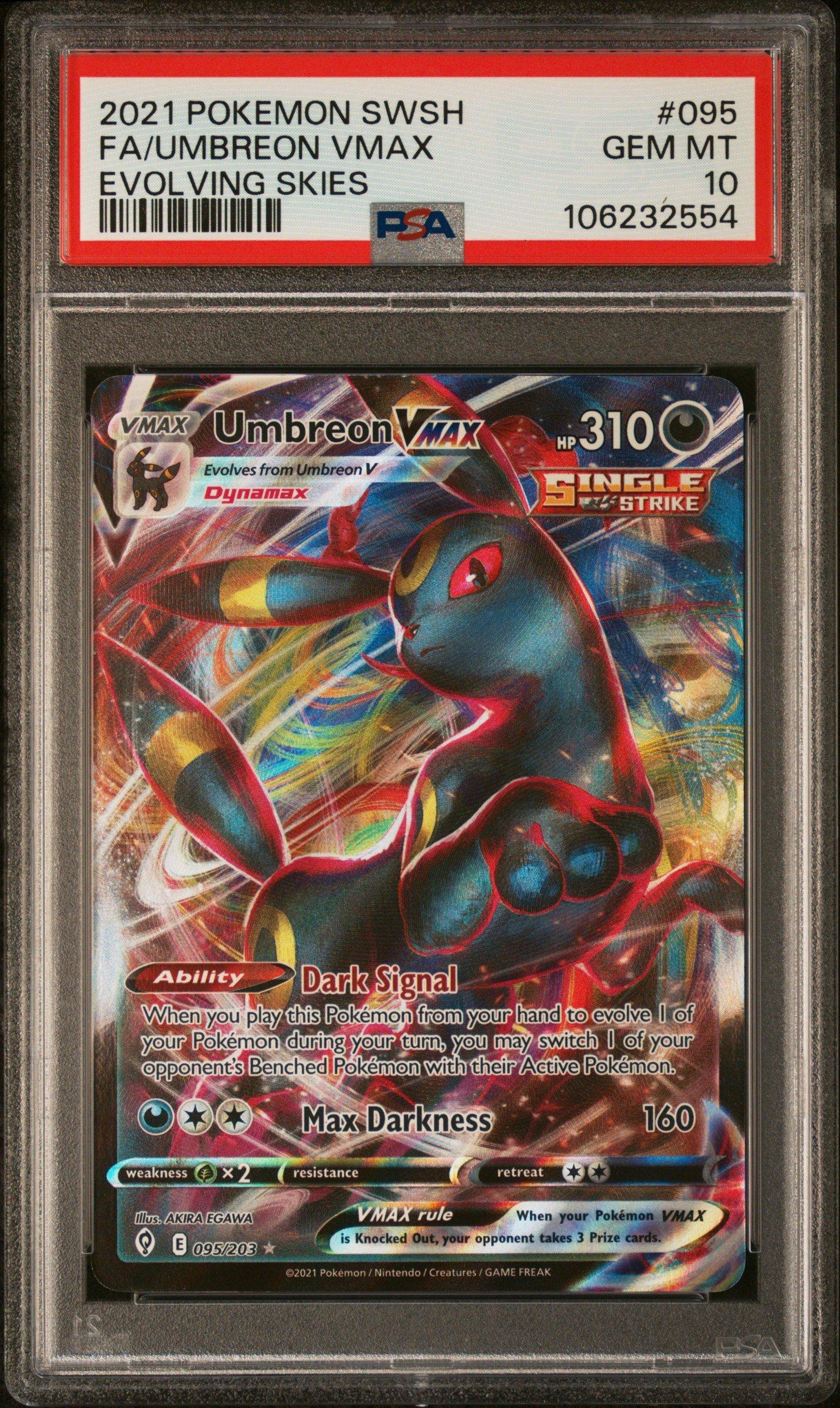 ポケモンカードゲーム Umbreon VMAX HR 2021 SWORD & SHIELD 9.5 2021 Pokemon Sword & Shield Evolving Skies 095 Full Art