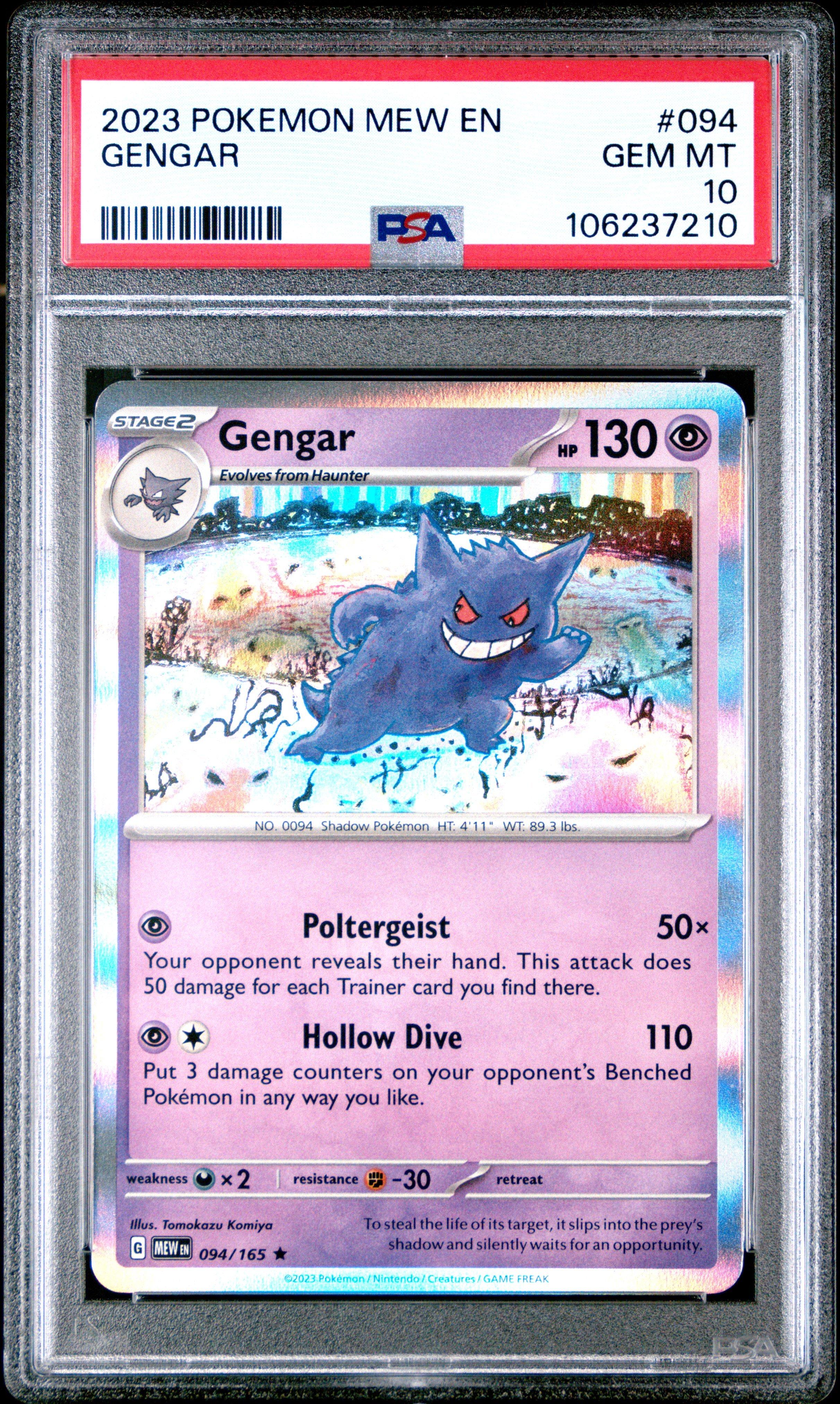 gengar pokemon card psa 10 2023 Pokemon Mew En-151 094 Gengar PSA 10