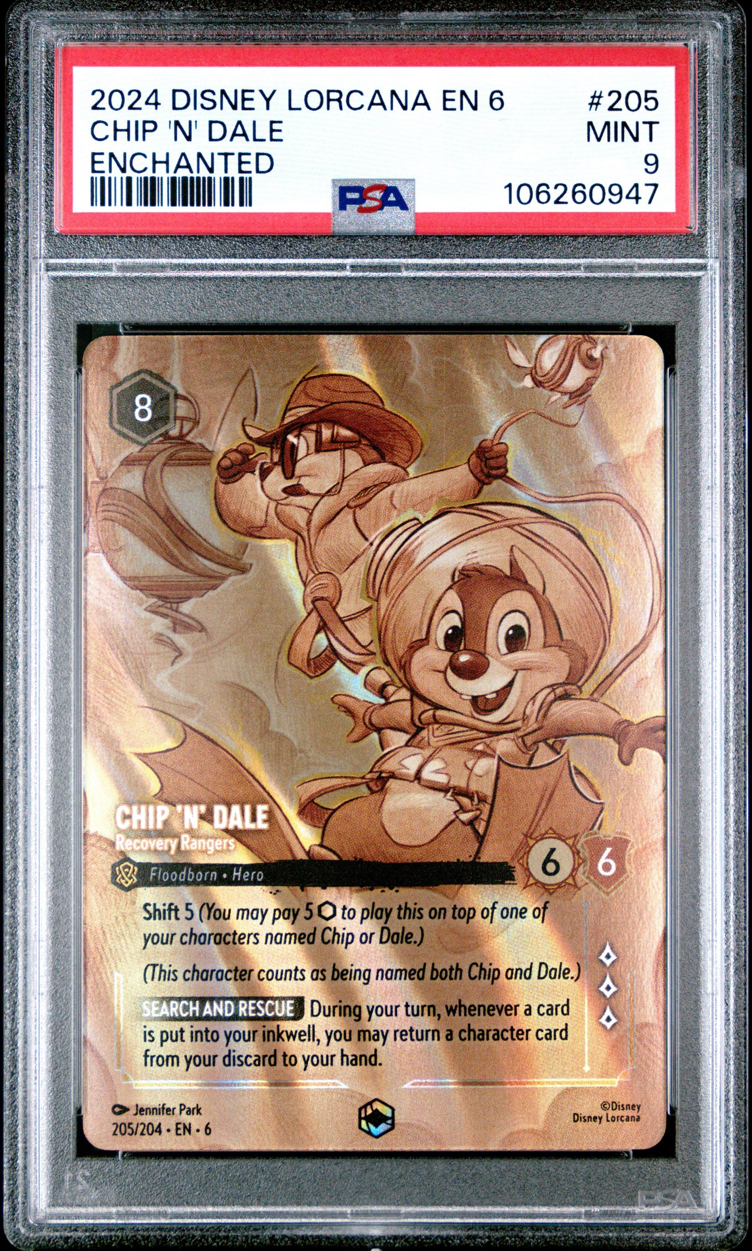 2024 Disney Lorcana En 6-azurite Sea 205 Chip 'n' Dale - Recovery