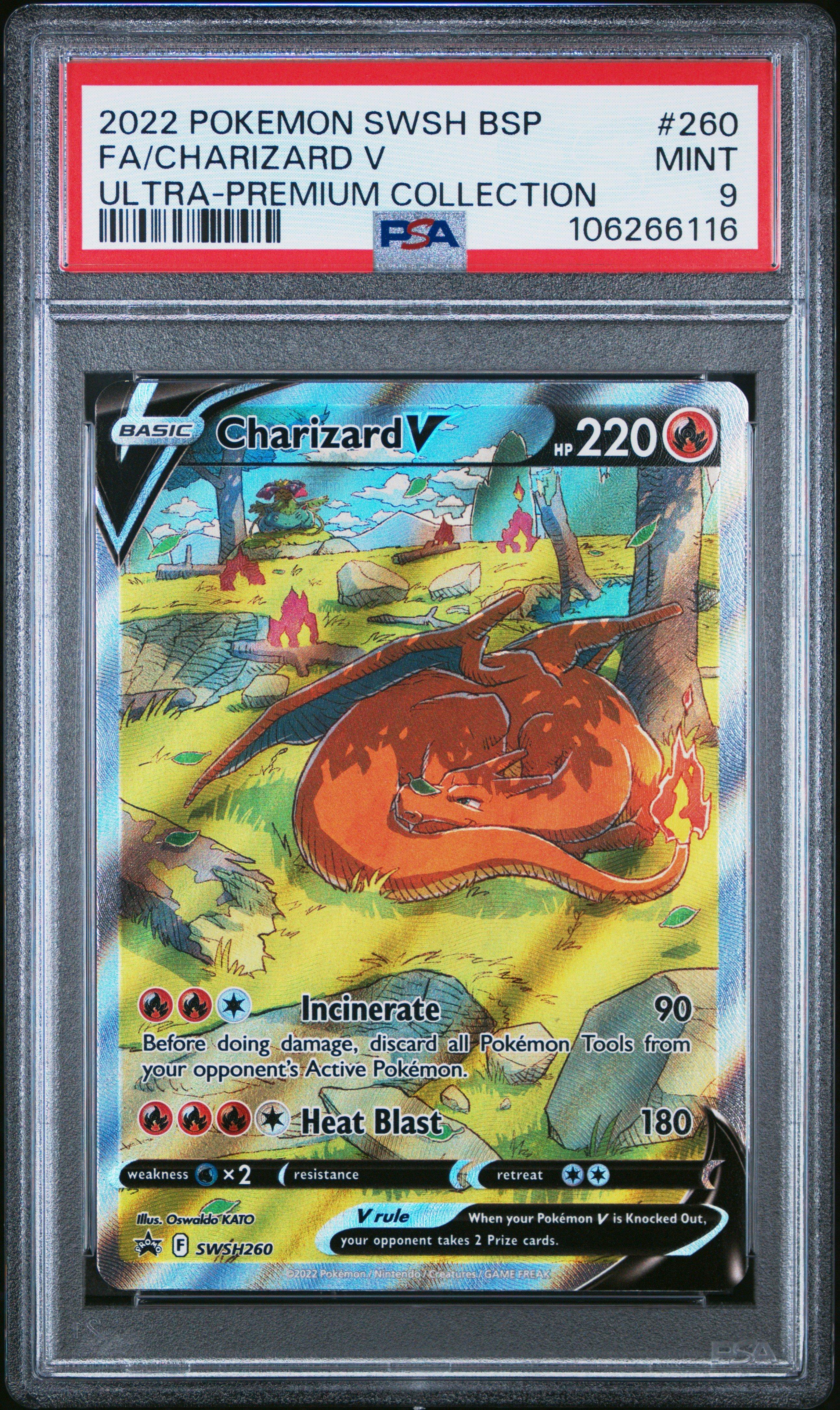 2022 Pokemon Swsh Black Star Promo 260 Full Art/charizard V Sword