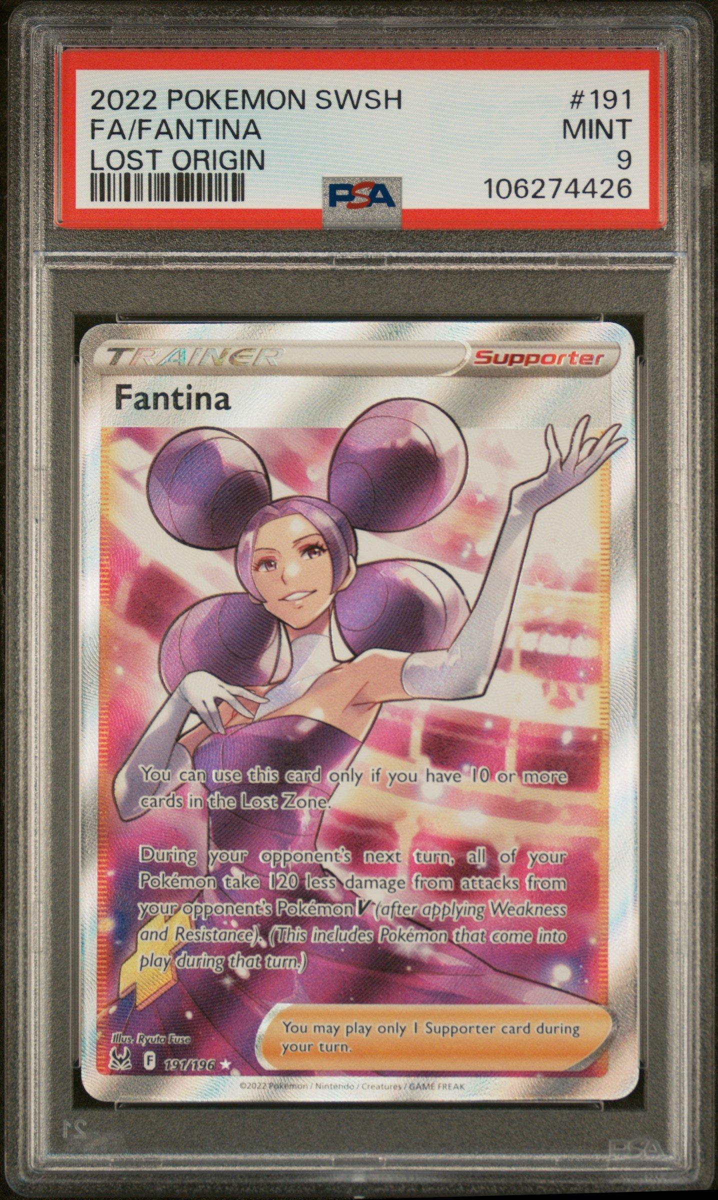 2022 Pokemon Sword & Shield Lost Origin 191 Full Art/fantina PSA