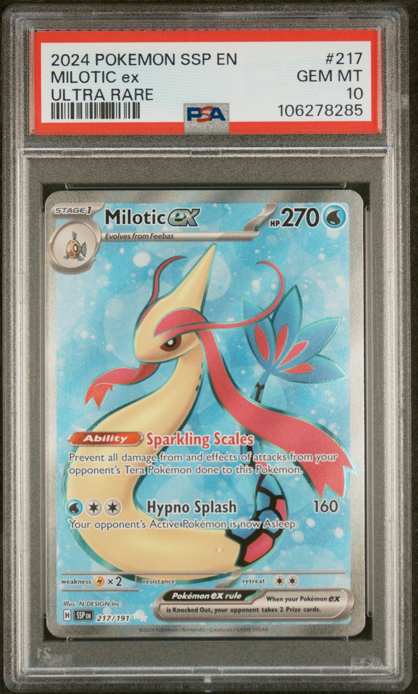 2024 Pokemon Ssp En-surging Sparks 217 Milotic Ex Ultra Rare PSA