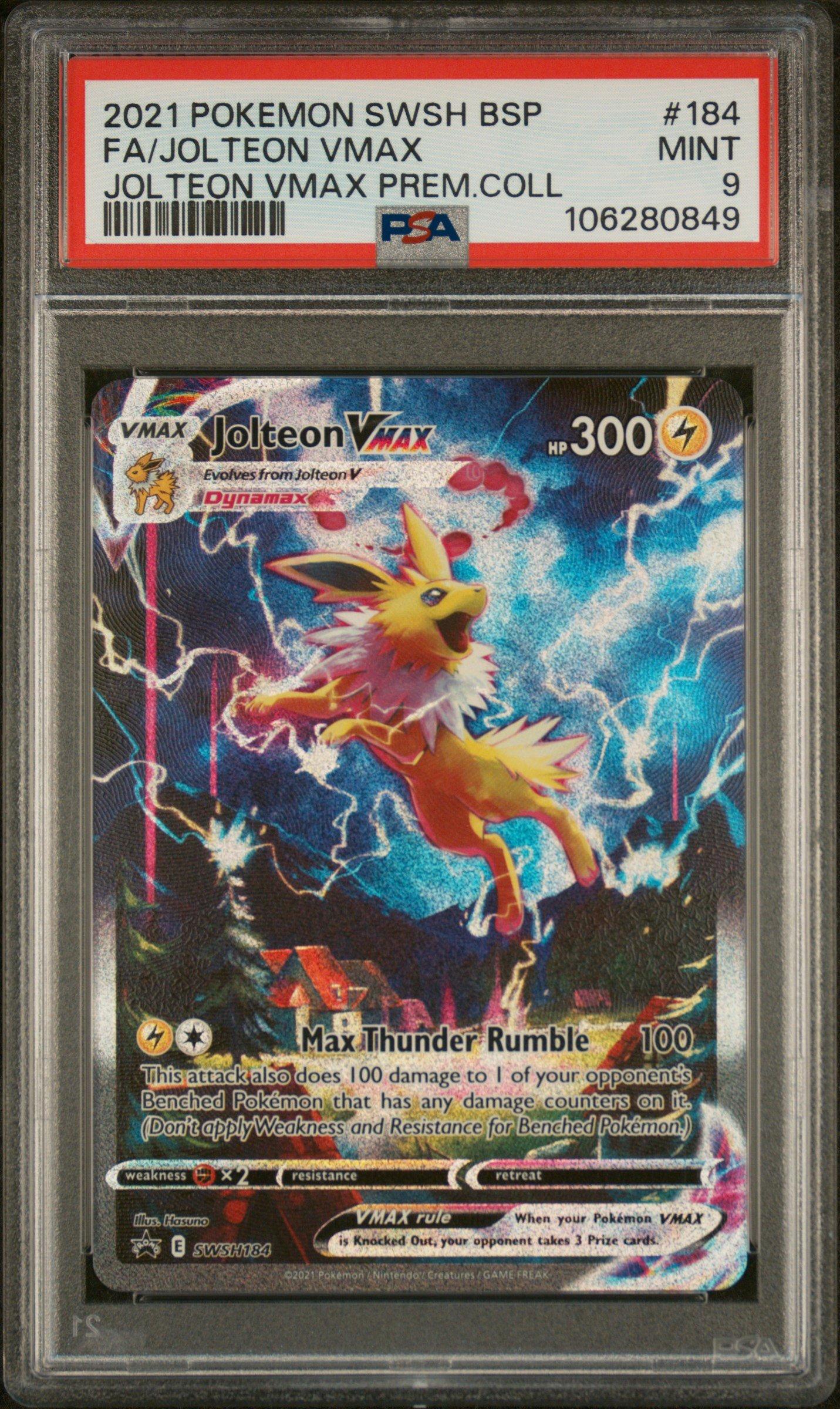2021 Pokemon Swsh Black Star Promo 184 Full Art/jolteon Vmax Jolteon Vmax  Premium Collection PSA 9 Graded Card | GameStop