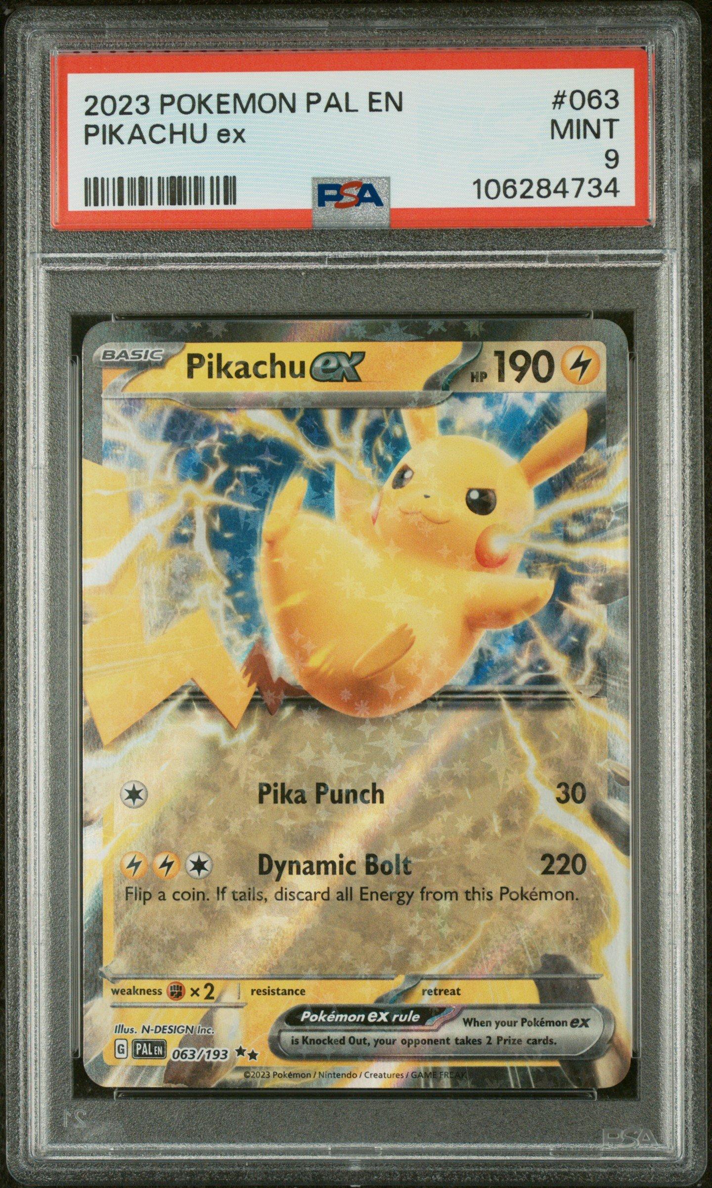 2023 Pokemon Pal En-paldea Evolved 063 Pikachu Ex PSA 9 Graded