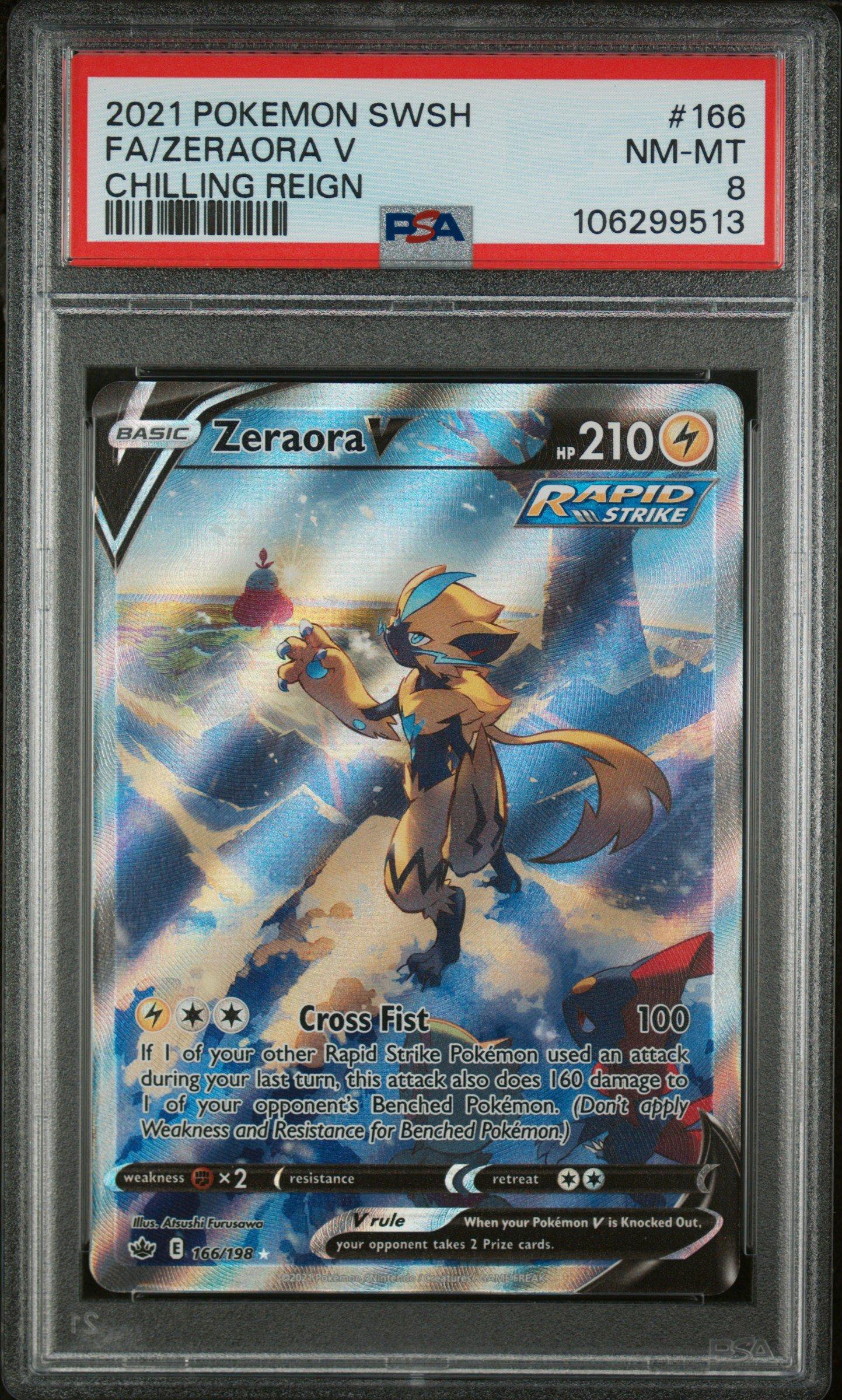 2021 Pokemon Sword & Shield Chilling Reign Full Art/zeraora V PSA