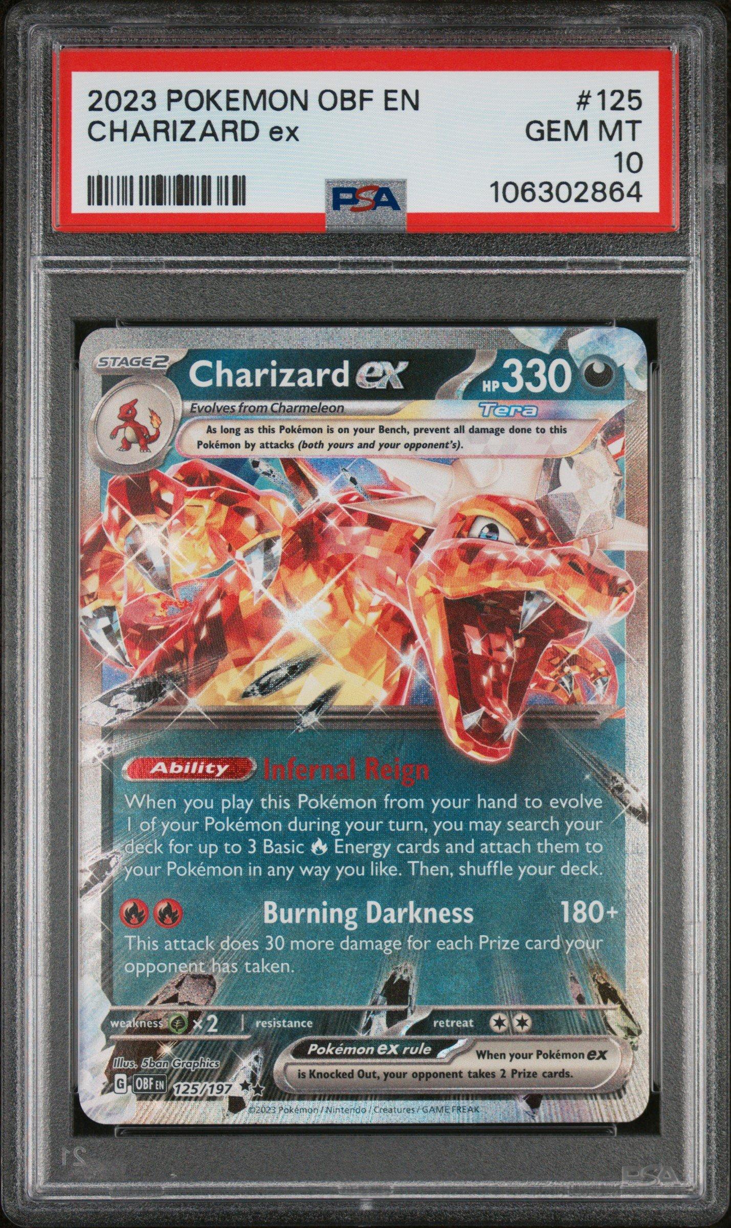 2023 Pokemon Obf En-obsidian Flames 125 Charizard Ex PSA 10 Graded