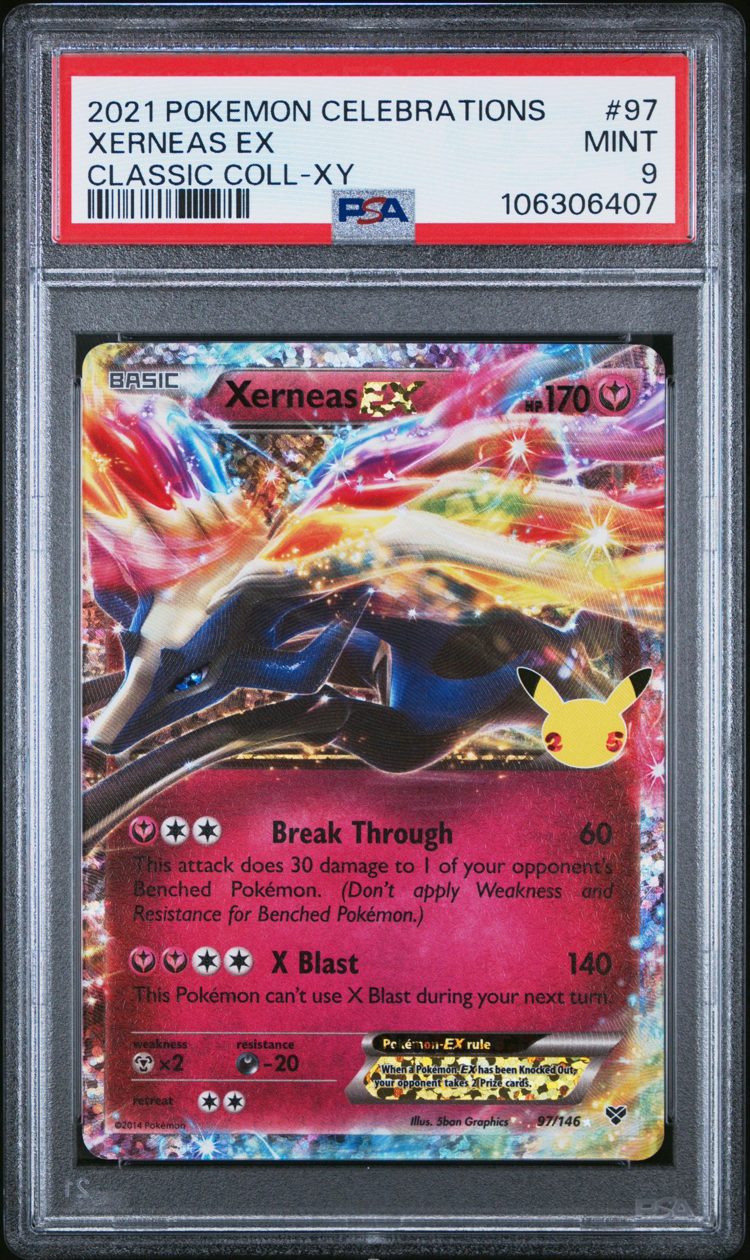 2021 Pokemon Celebrations Classic Collection 97 Xerneas Ex PSA