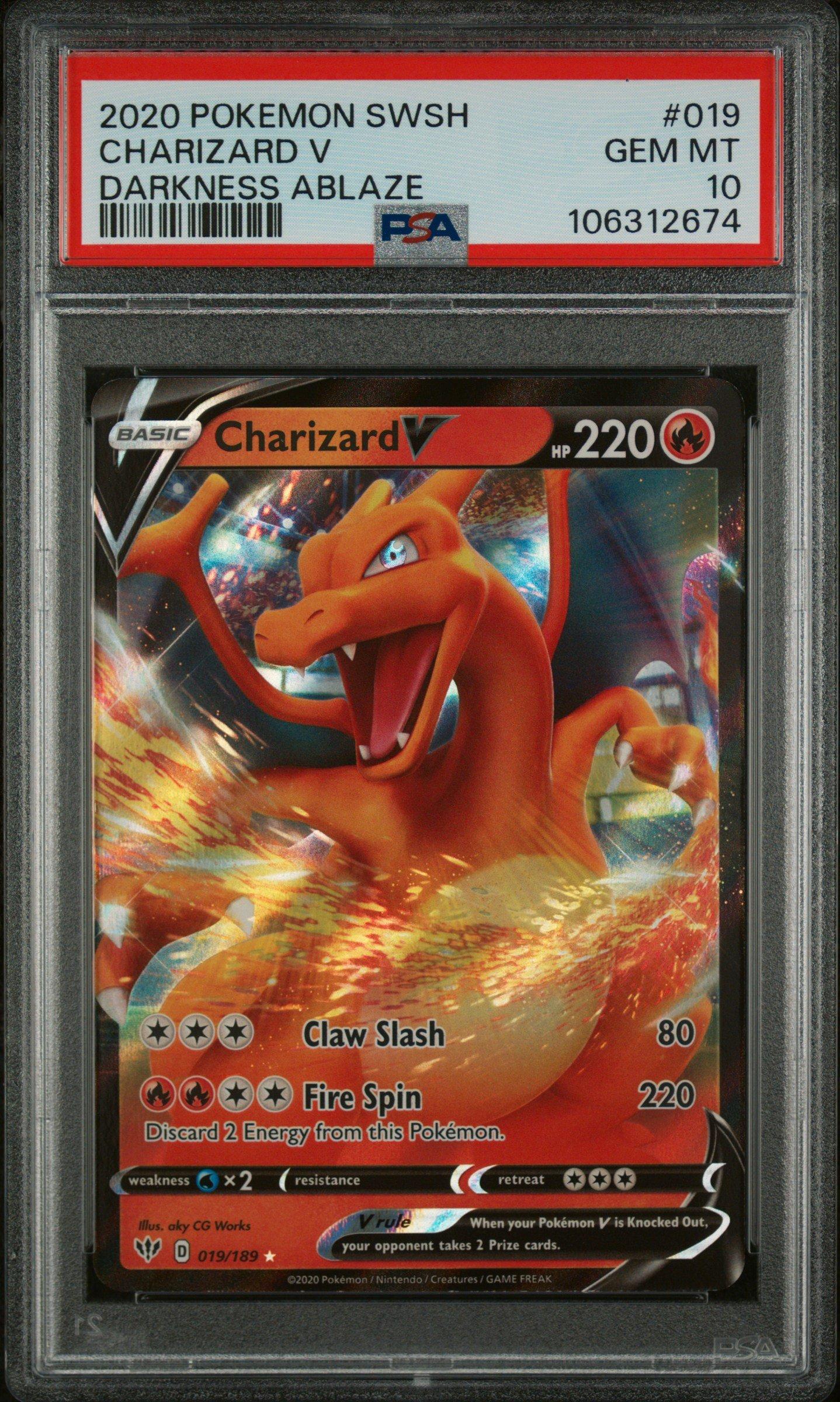 2020 Pokemon Sword & Shield Darkness Ablaze 019 Charizard V PSA