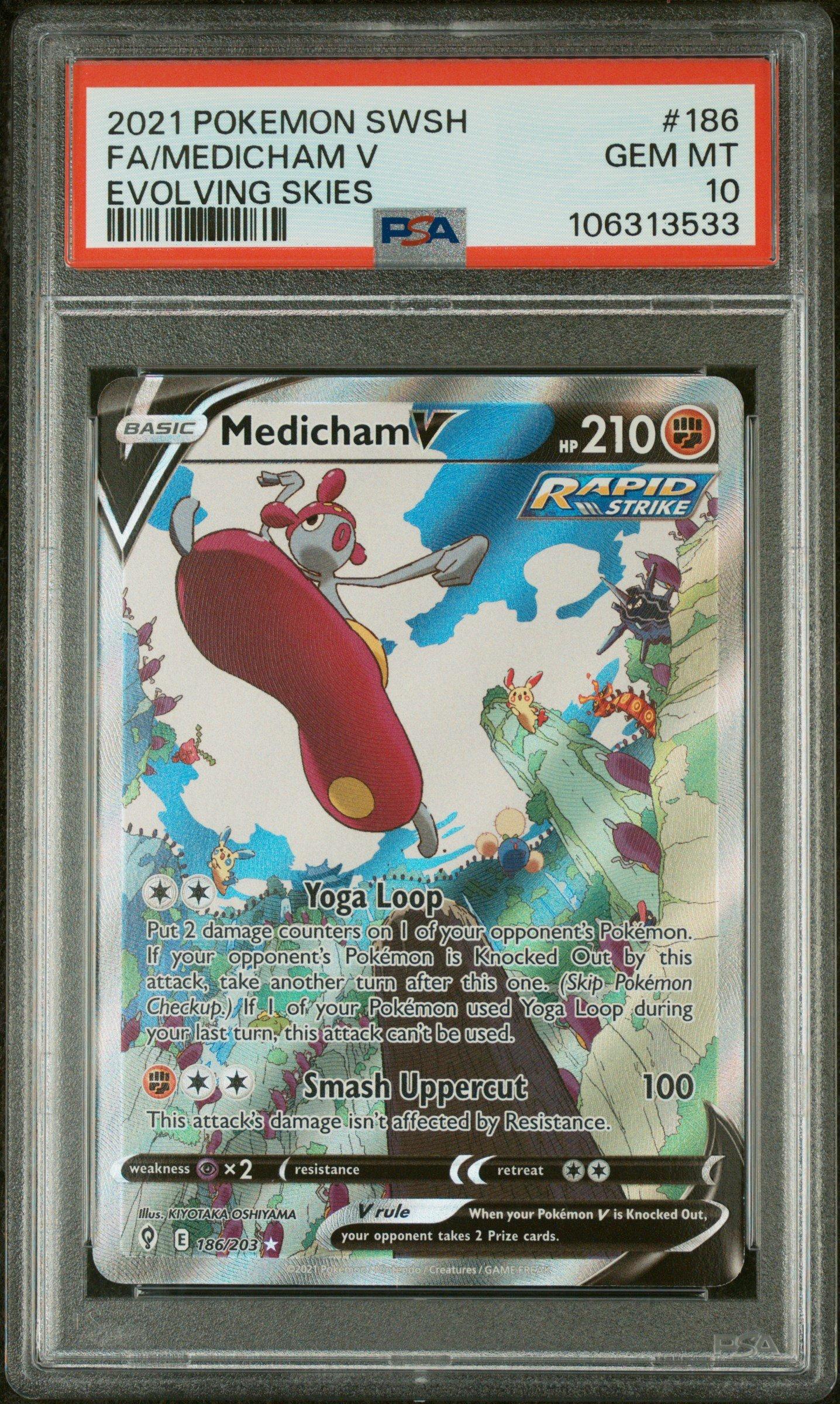 2021 Pokemon Sword & Shield Evolving Skies Full Art/medicham V PSA