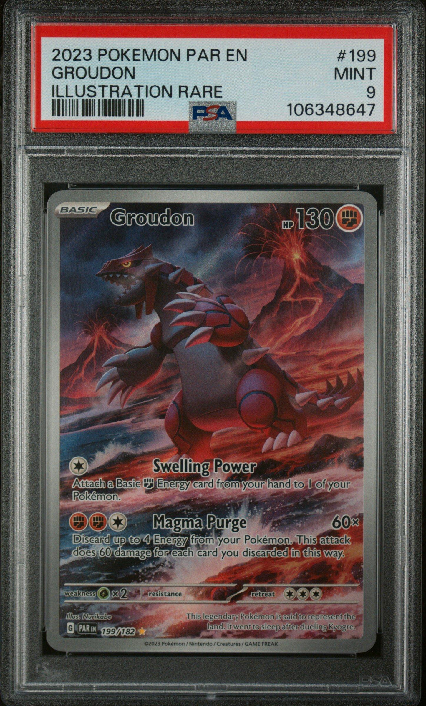 2023 Pokemon Par En-paradox Rift 199 Groudon Illustration Rare PSA