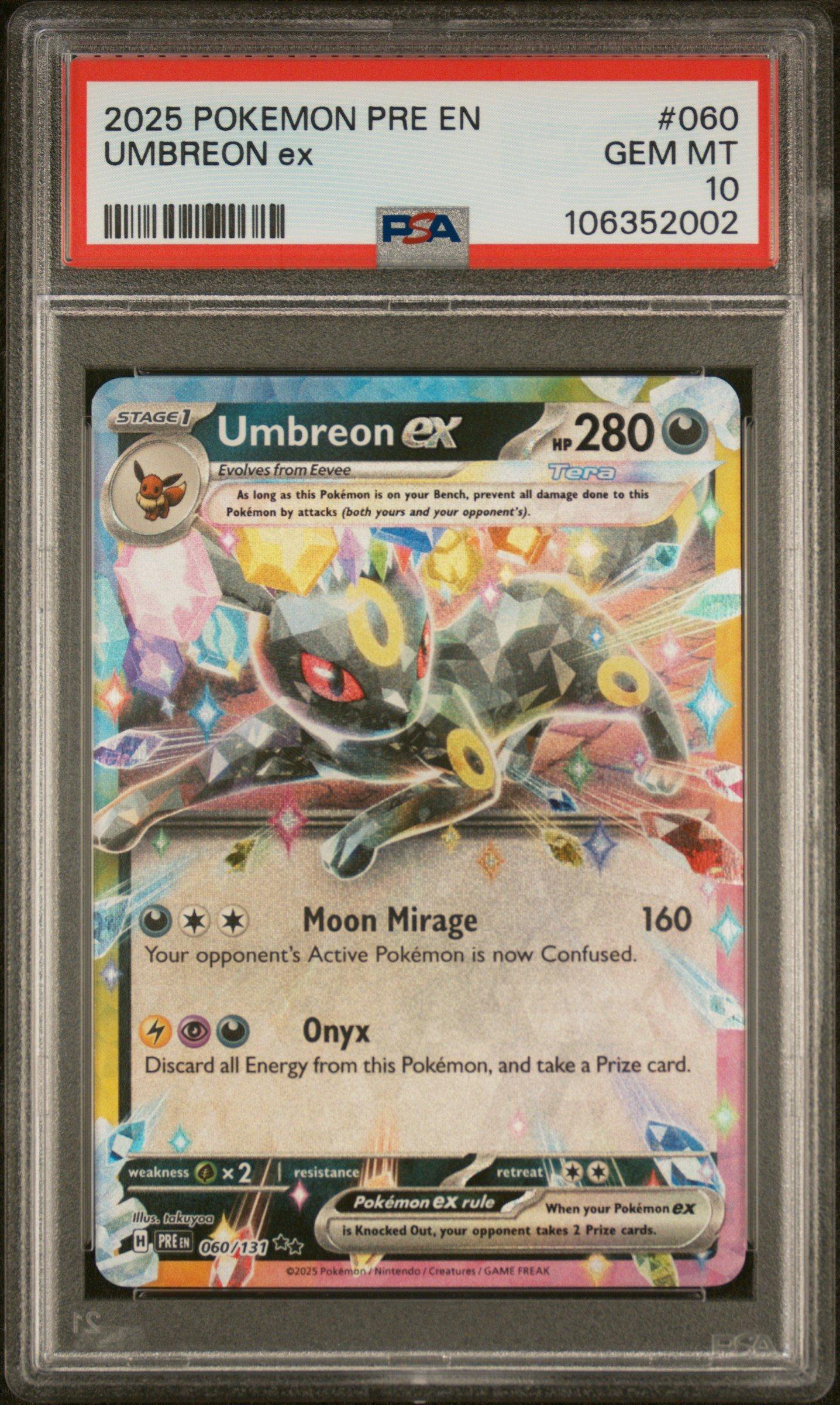 2025 Pokemon Pre En-prismatic Evolutions 060 Umbreon Ex PSA