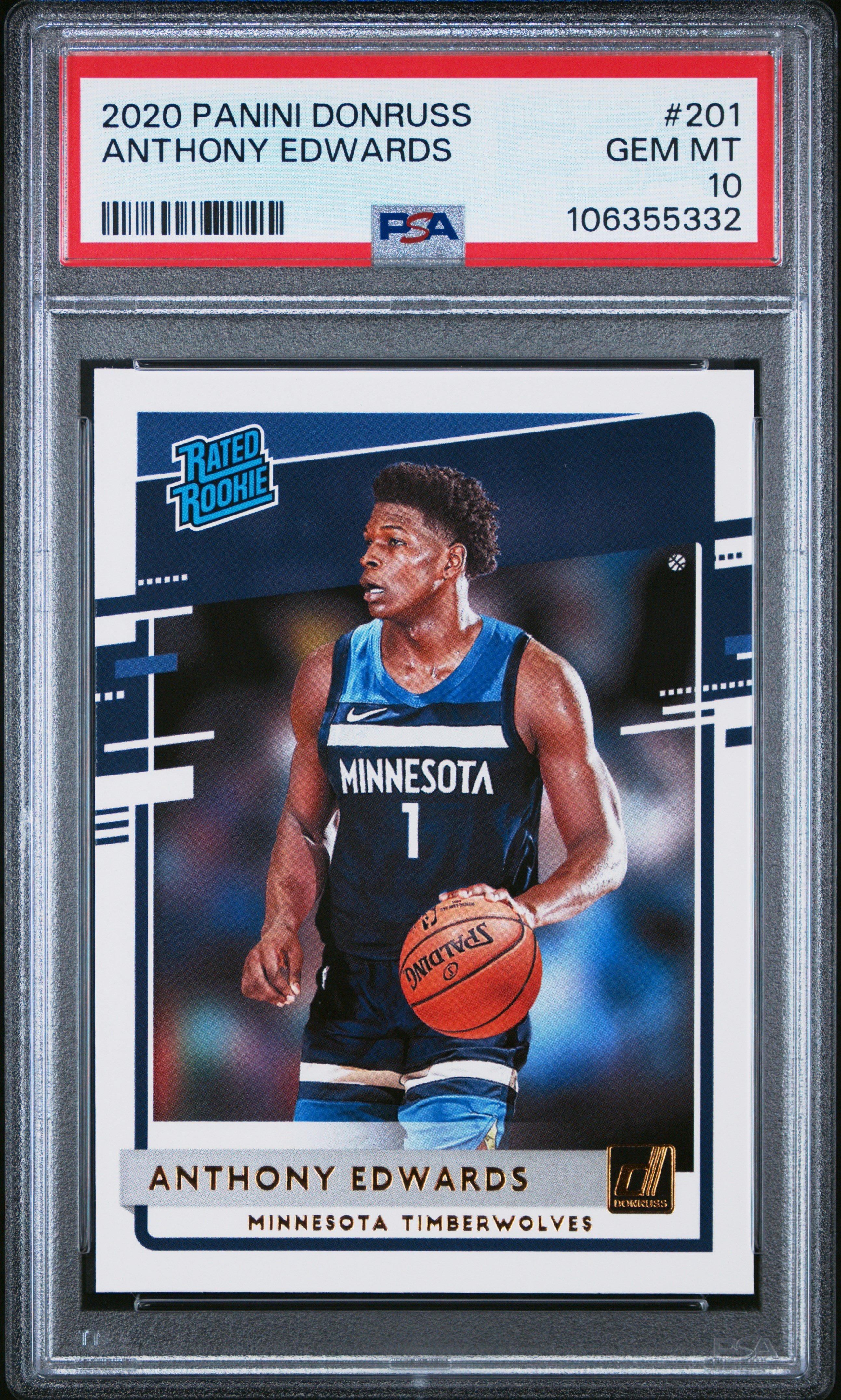 2020 Panini Donruss 201 Anthony Edwards PSA 10