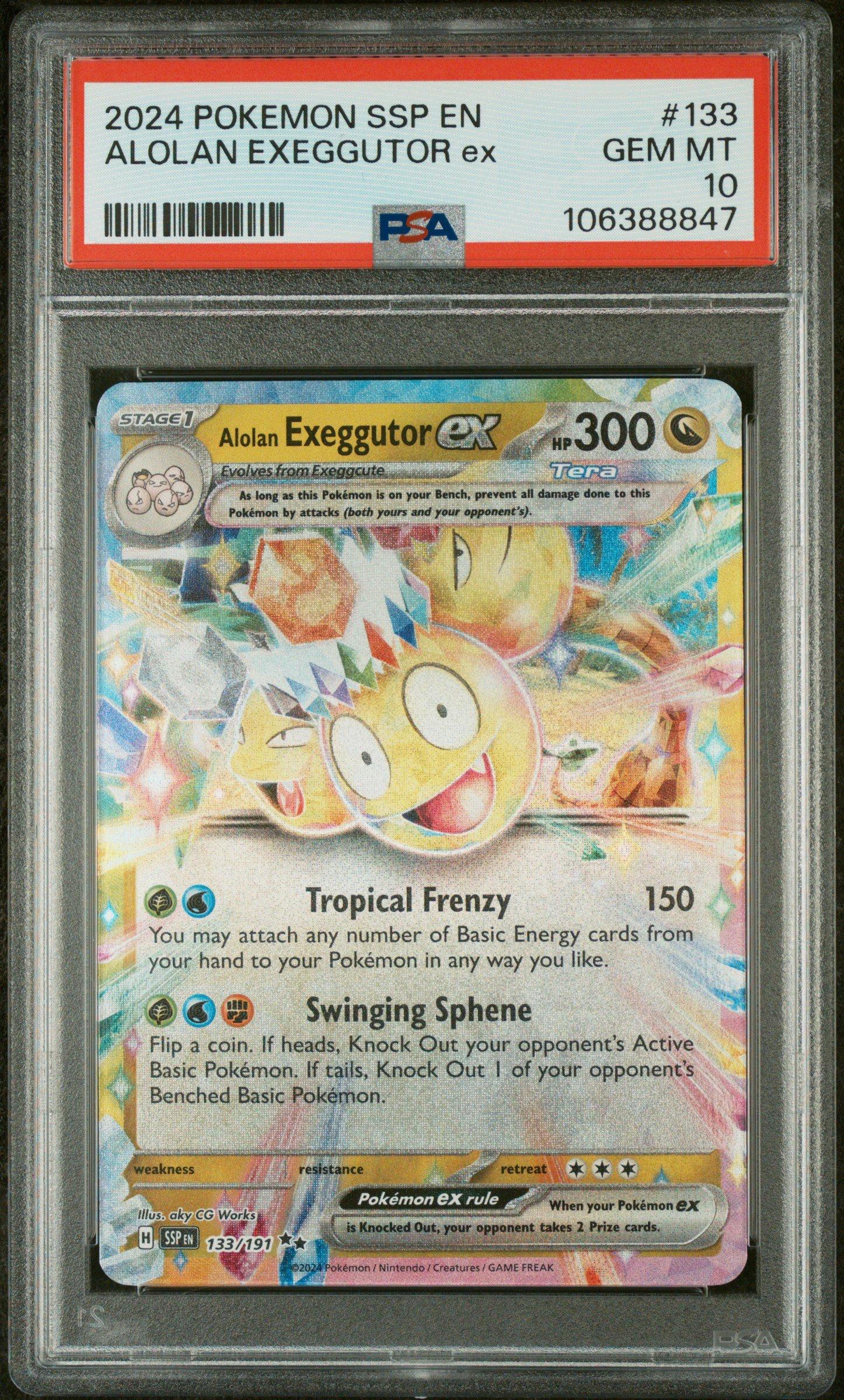 2024 Pokemon Ssp En-surging Sparks 133 Alolan Exeggutor Ex PSA 10 Graded  Card | GameStop
