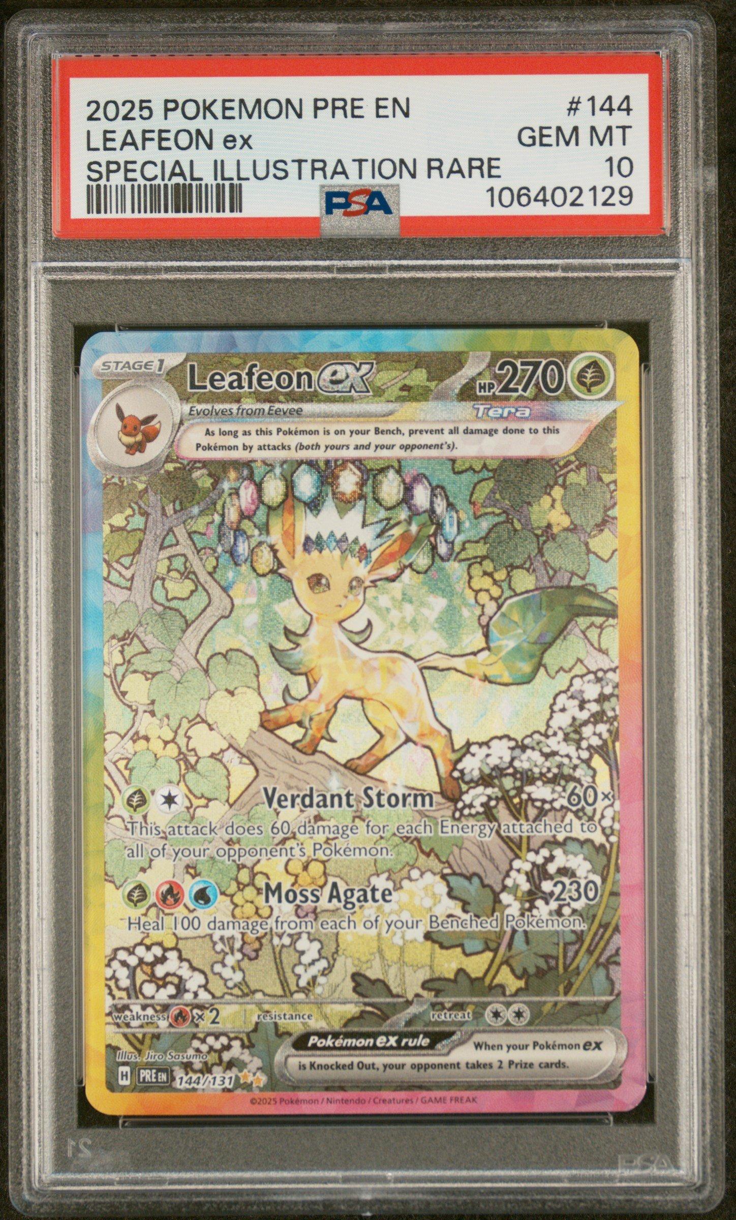 2025 Pokemon Pre En-prismatic Evolutions 144 Leafeon Ex 2025 Pokemon Pre En-prismatic Evolutions 144 Leafeon Ex