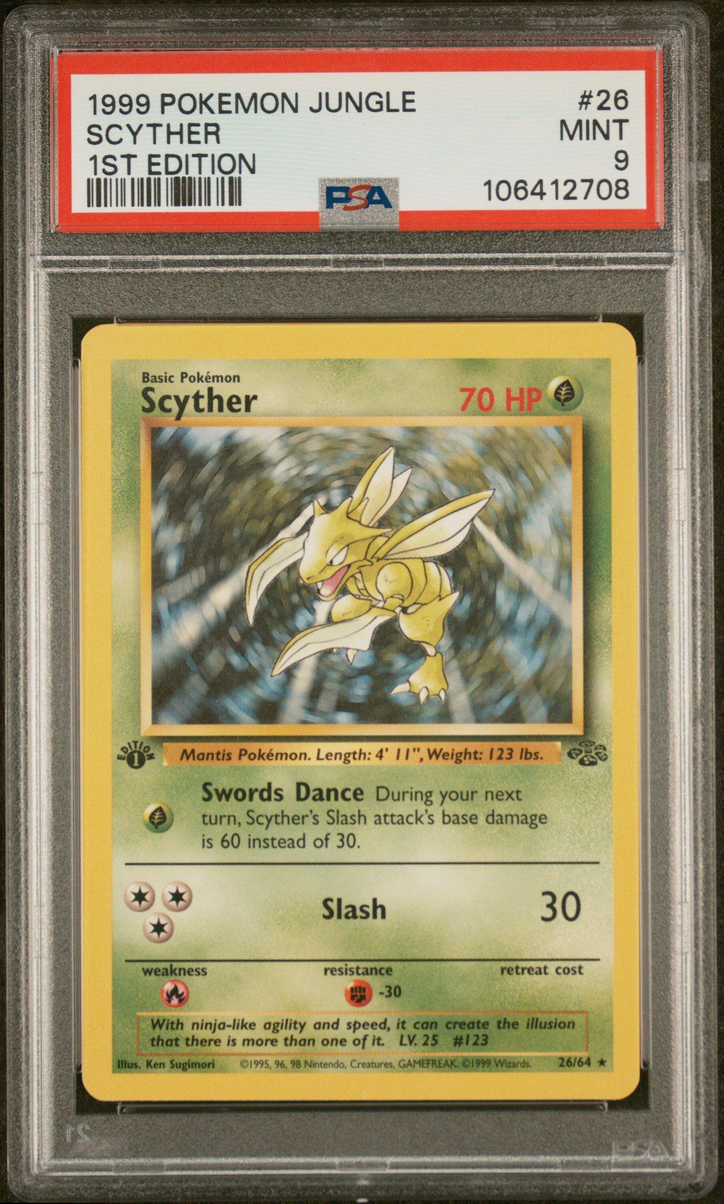 1999 Pokemon Jungle 26 Scyther 1st Edition PSA