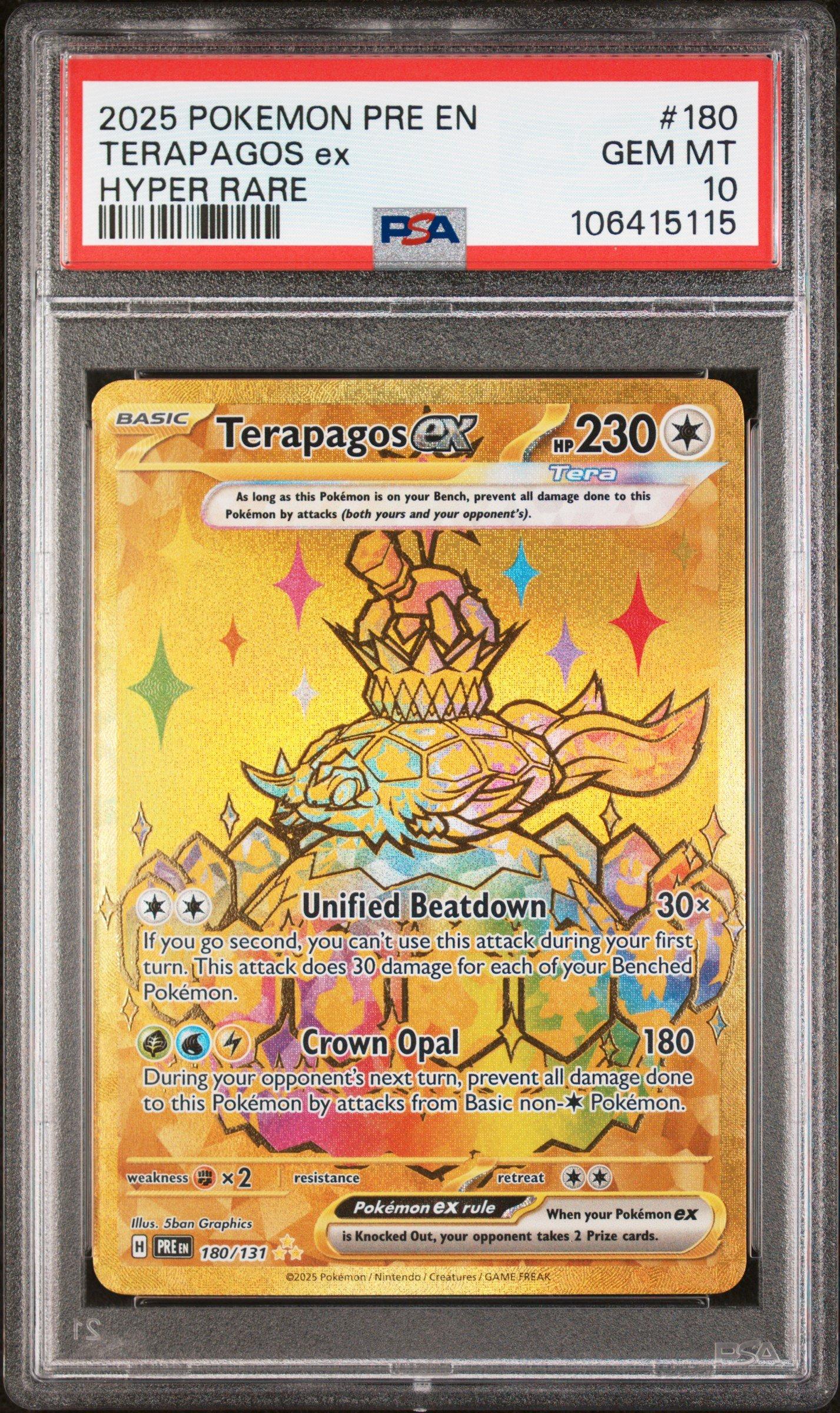 2025 Pokemon Pre En-prismatic Evolutions 180 Terapagos Ex Hyper Rare PSA 10  Graded Card | GameStop