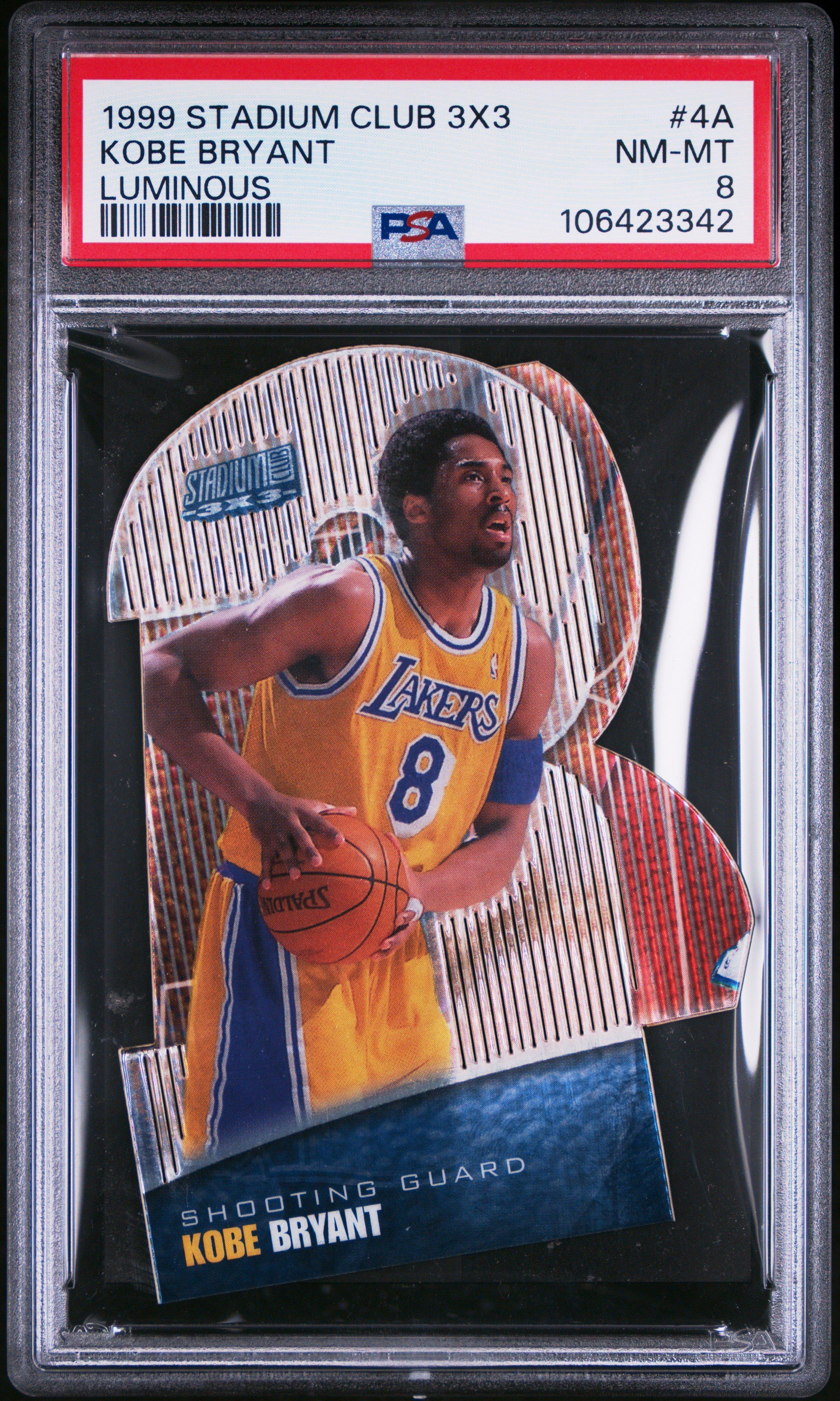 1999 Stadium Club 3x3 4a Kobe Bryant Luminous PSA 8
